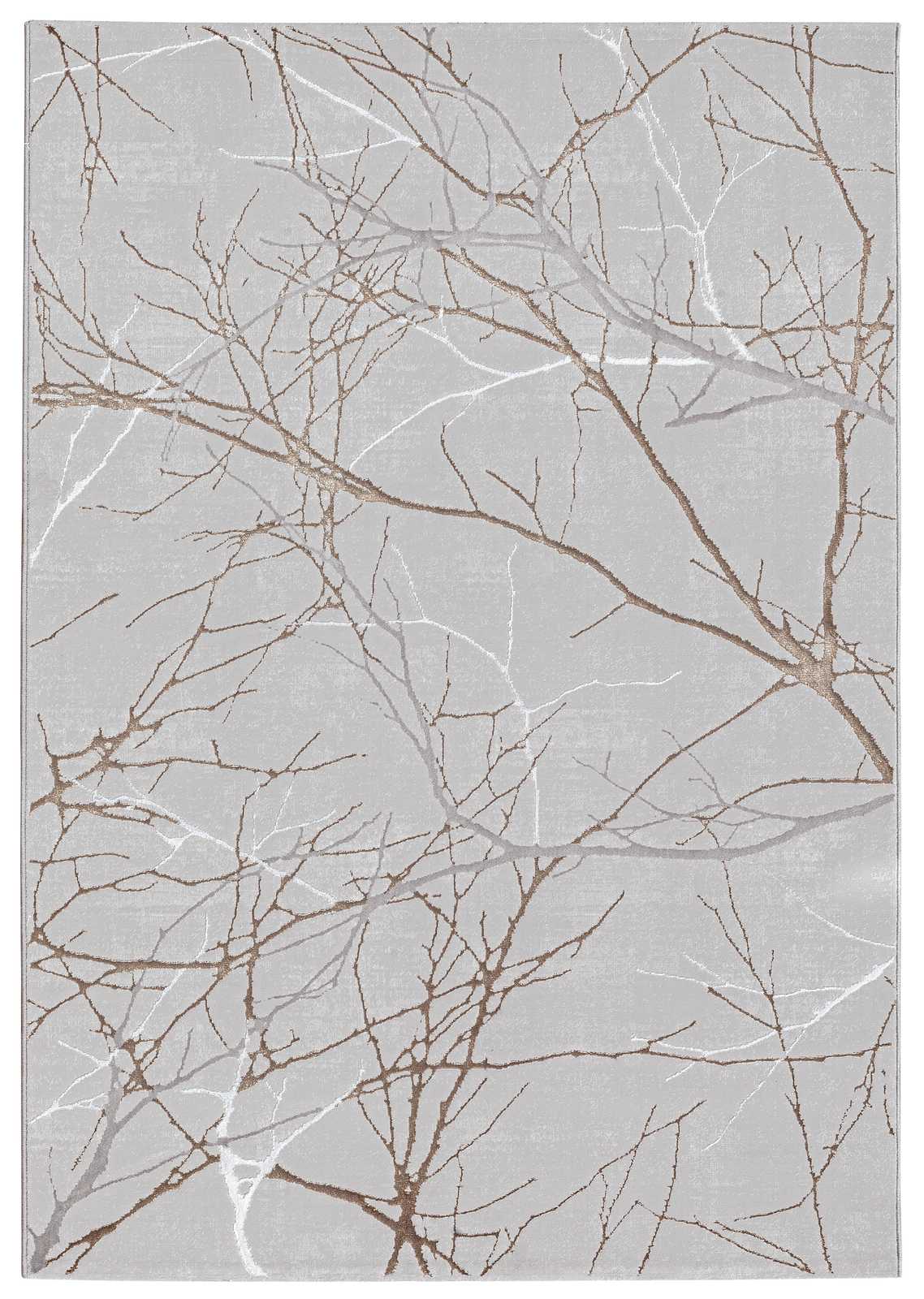             Bemusterter Hochflor Teppich in Grau – 150 x 80 cm
        