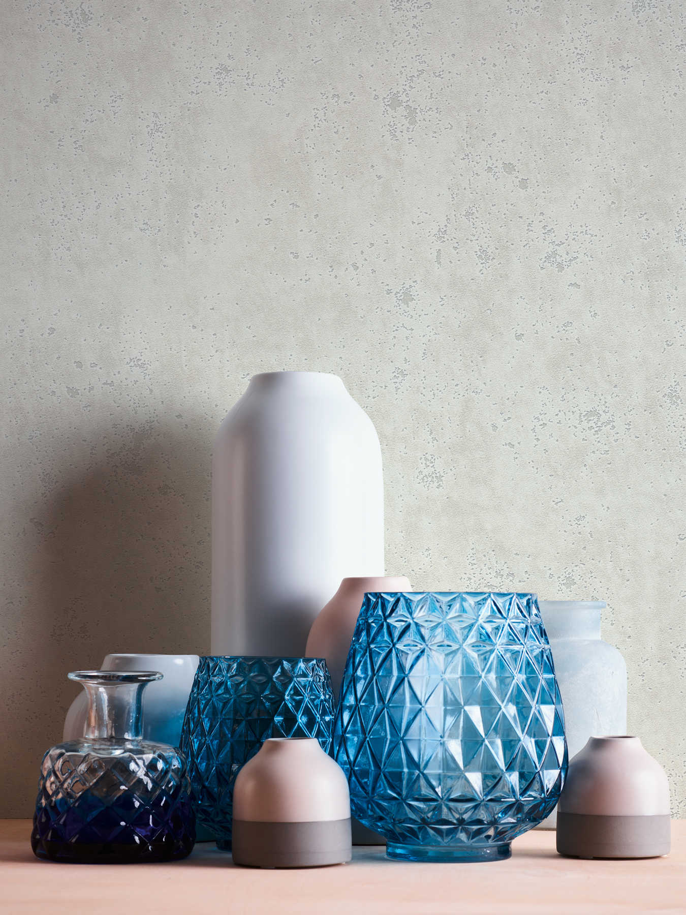             Tapete mit Putz-Optik & Oberflächenstruktur – Creme
        