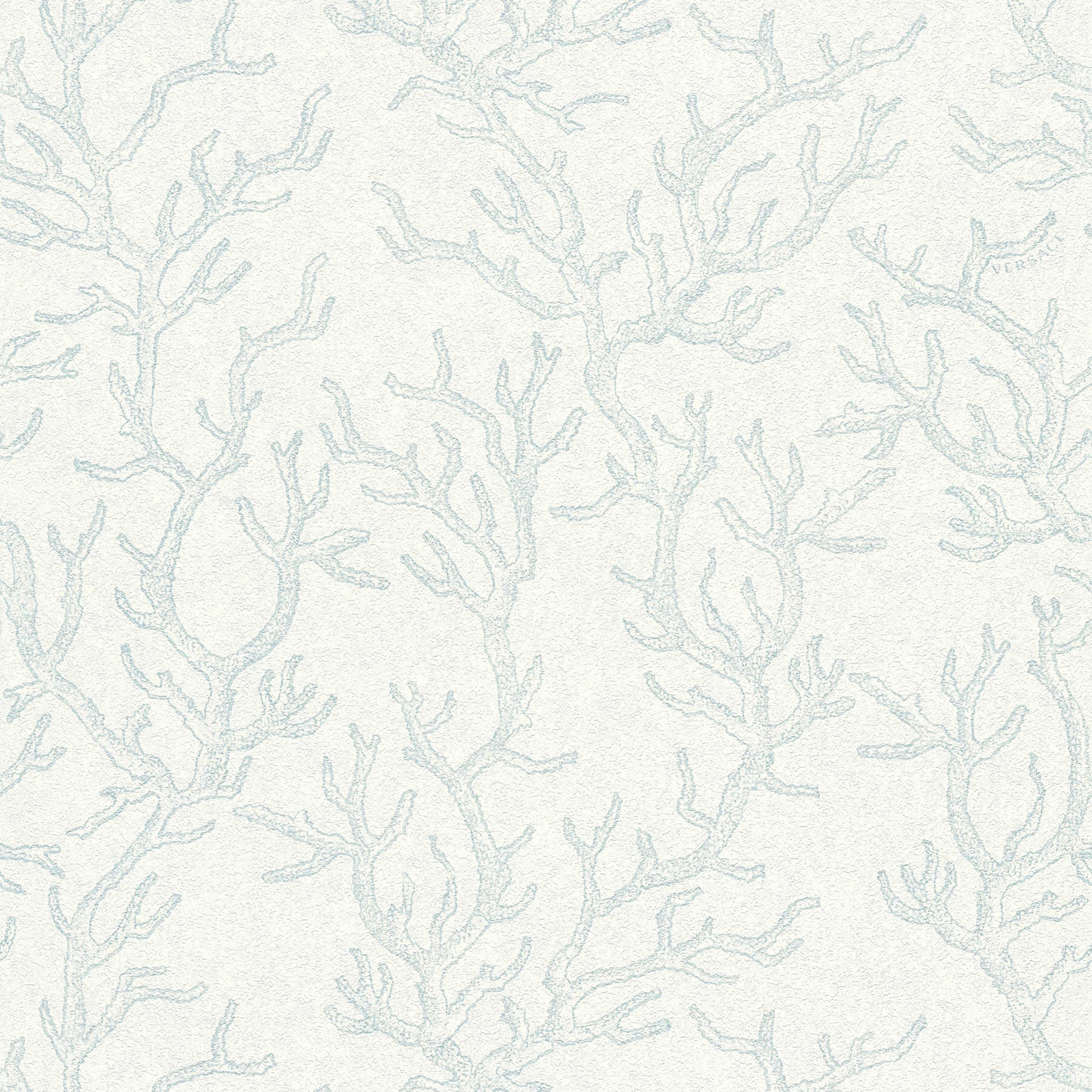         VERSACE Tapete mit Korallen Unterwasser Motiv – Blau, Metallic
    