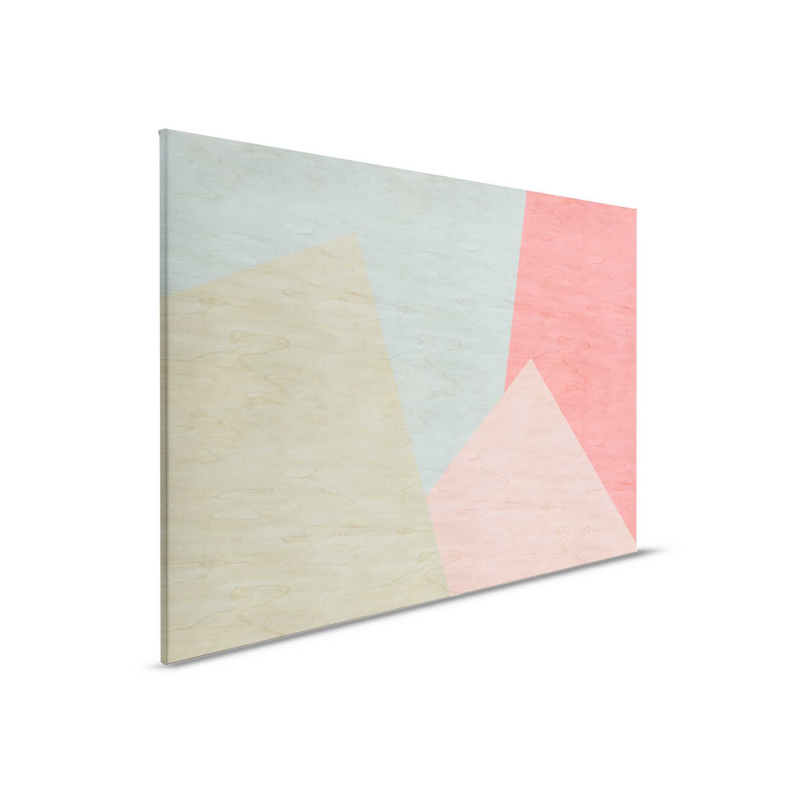         Inaly 2 - Abstraktes, buntes Leinwandbild in Sperrholz Struktur – 0,90 m x 0,60 m
    