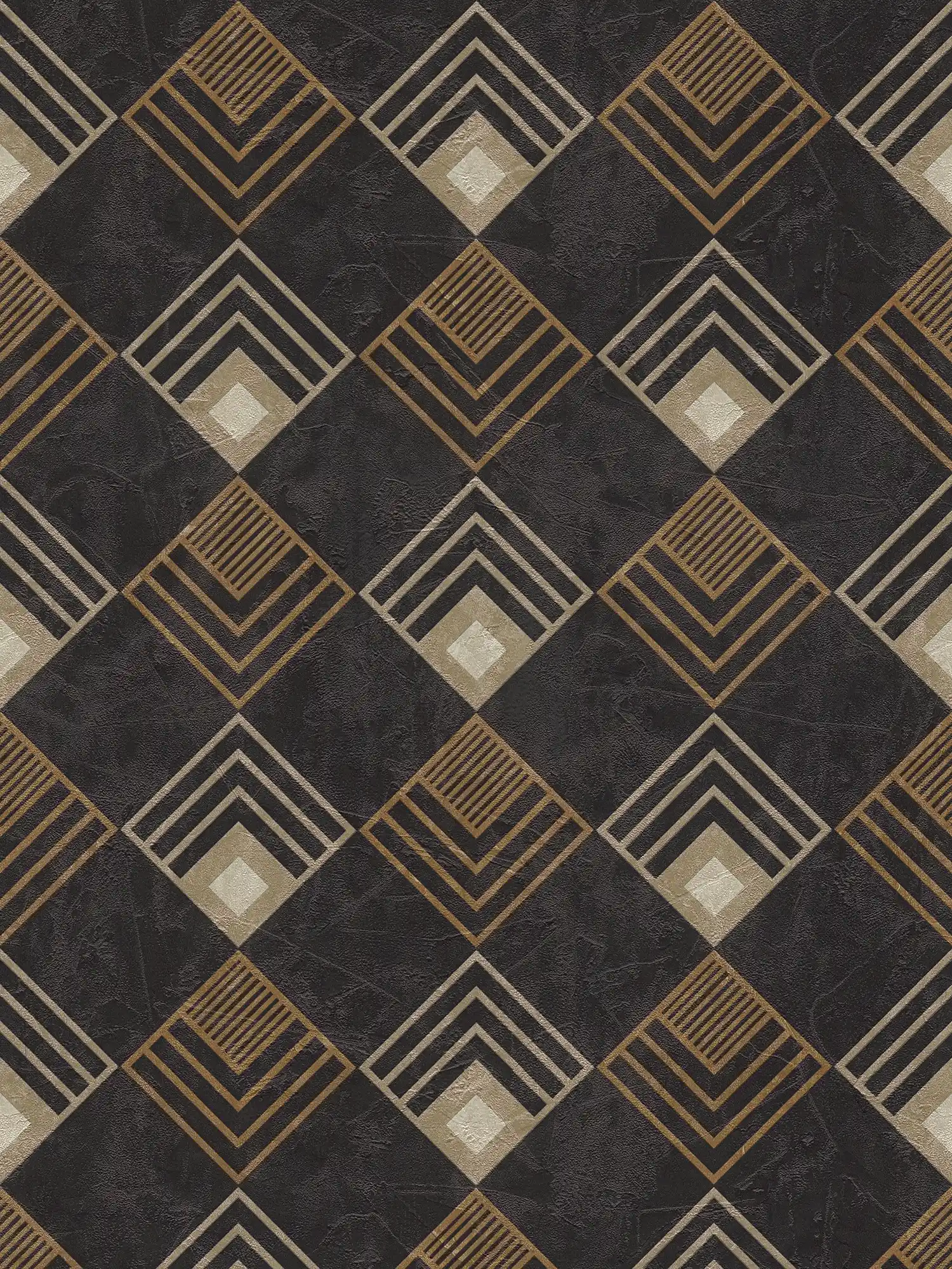         Papier peint Art déco avec couleurs métalliques - anthracite, crème, beige
    