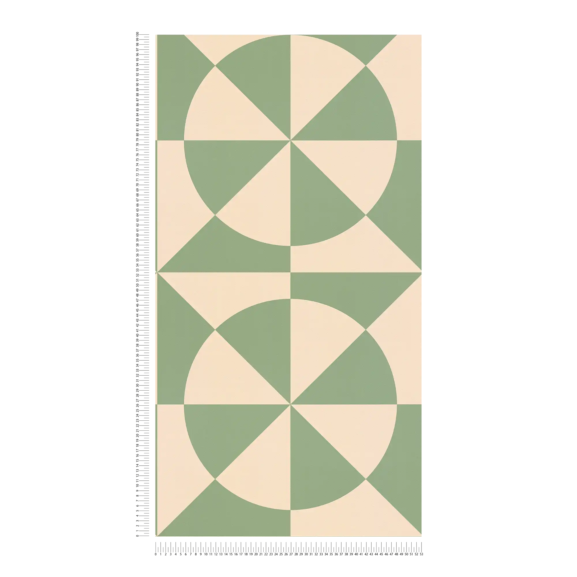 Vliestapete mit Kreismuster &amp; geometrischen Formen – Beige, Grün