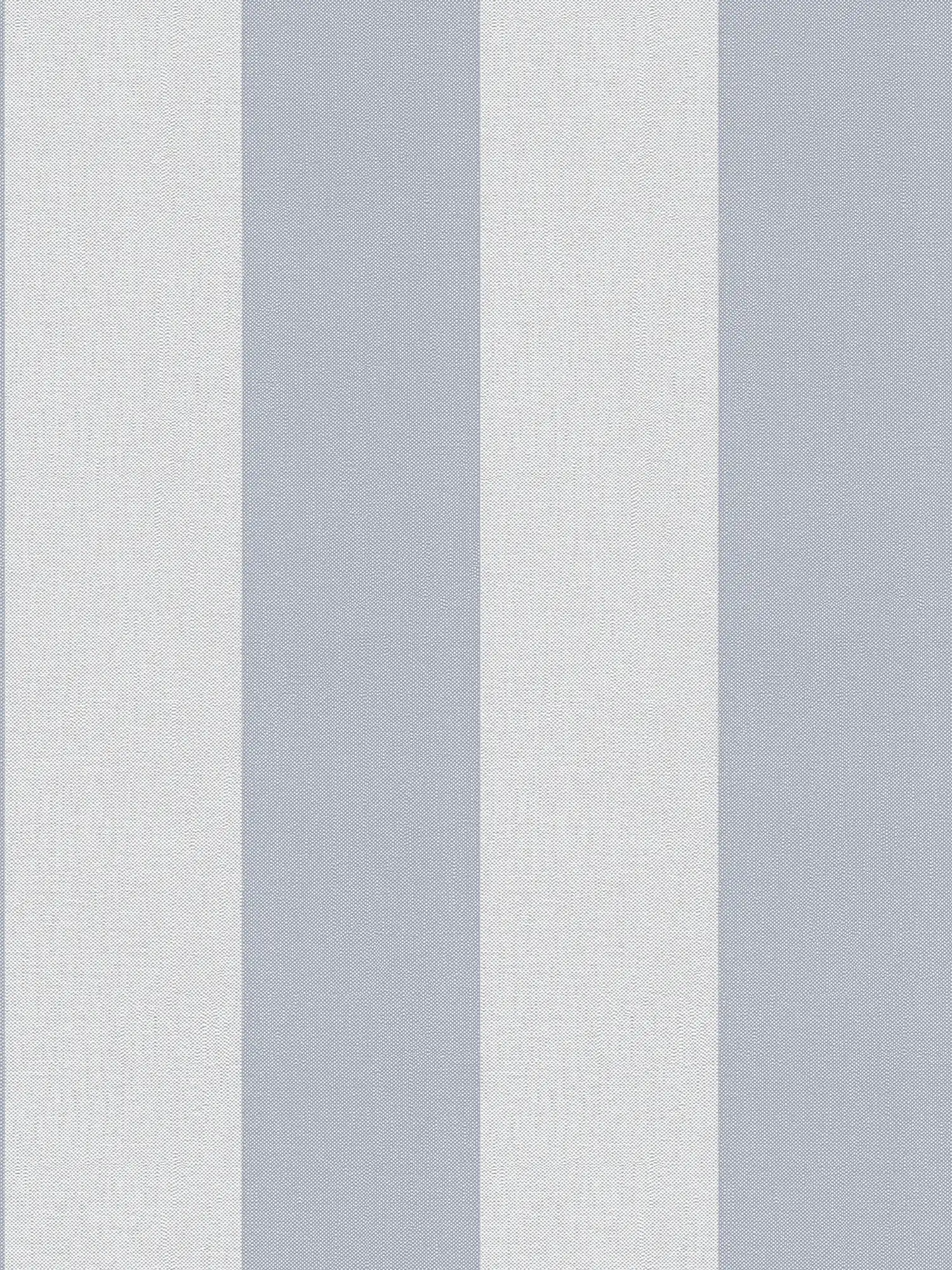 Non-woven wallpaper in textile look with block stripes - grey, light grey