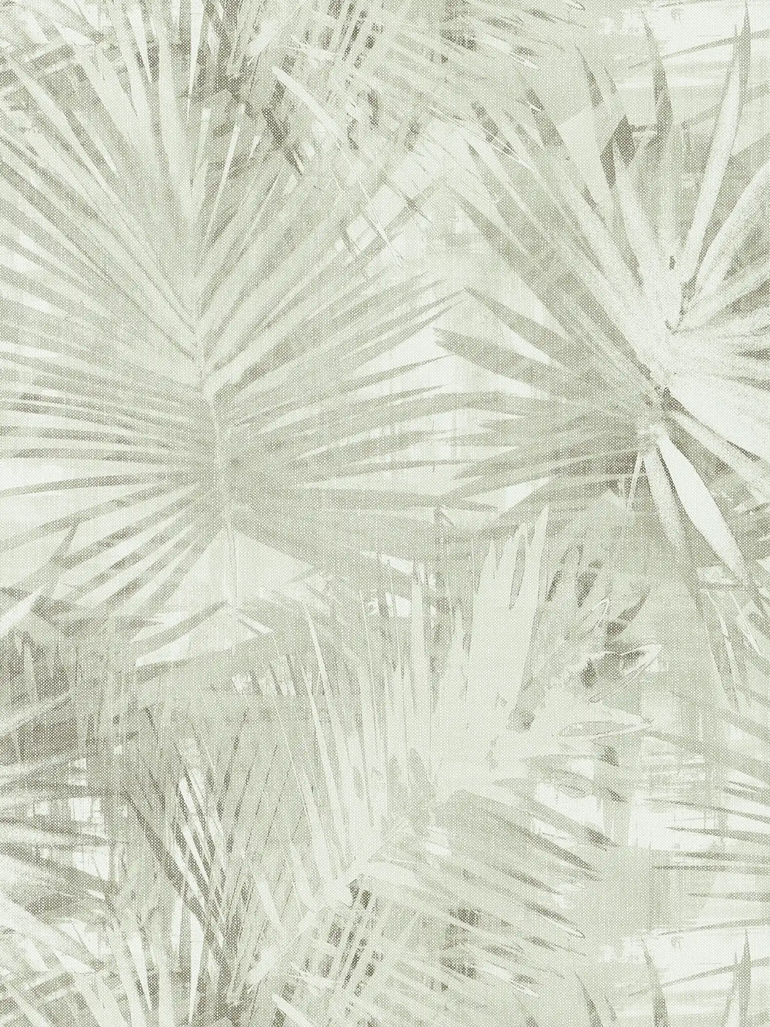         Hygge-behang met bladmotief in aquarelstijl - crème, groen
    