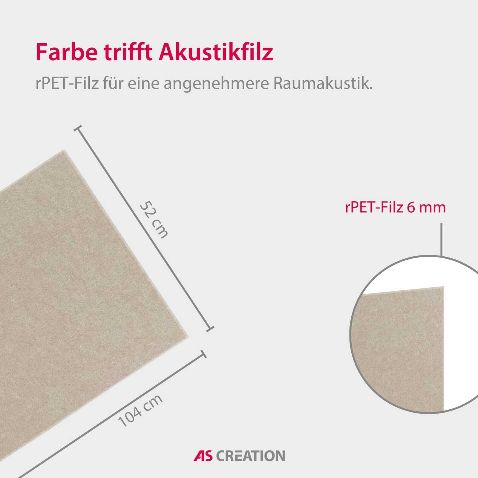 Akustikfilz, rPET-Filz, 6 mm, Beige, Baumarktwerkzeug