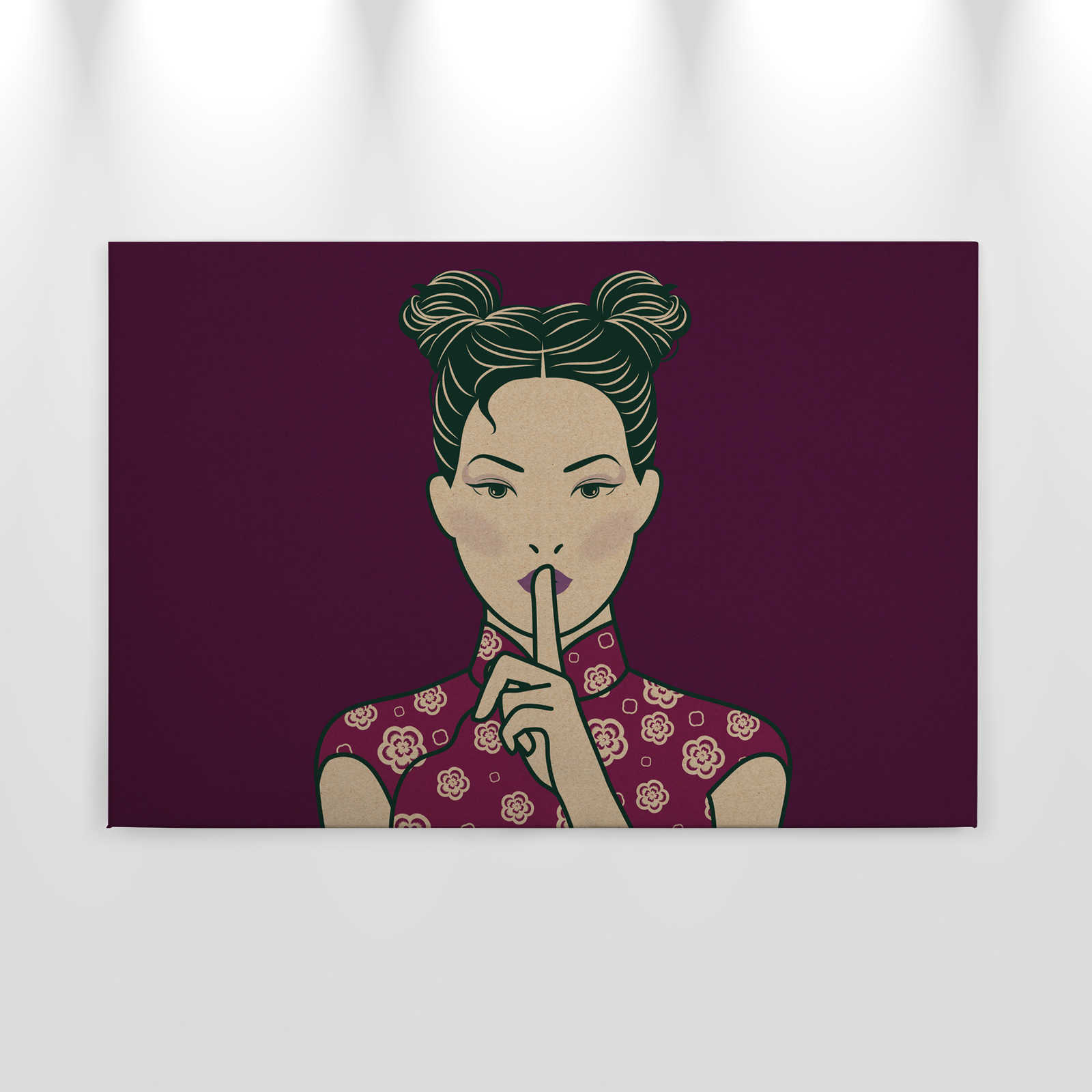             Himari 3 - pssst, Mangastyle auf Leinwandbild in Pappe Struktur – 0,90 m x 0,60 m
        