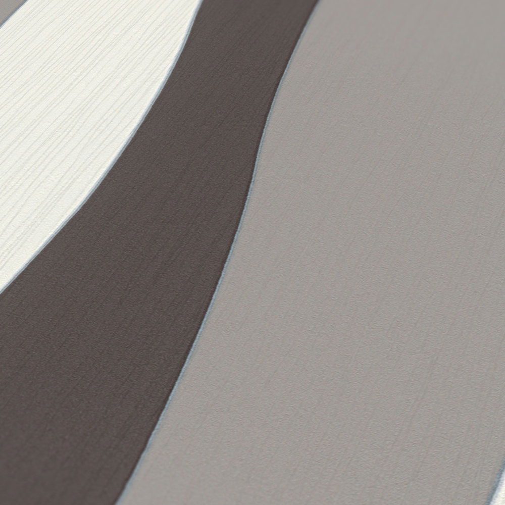             Tapete Linien Design mit Metallic-Effekt – Creme, Grau
        