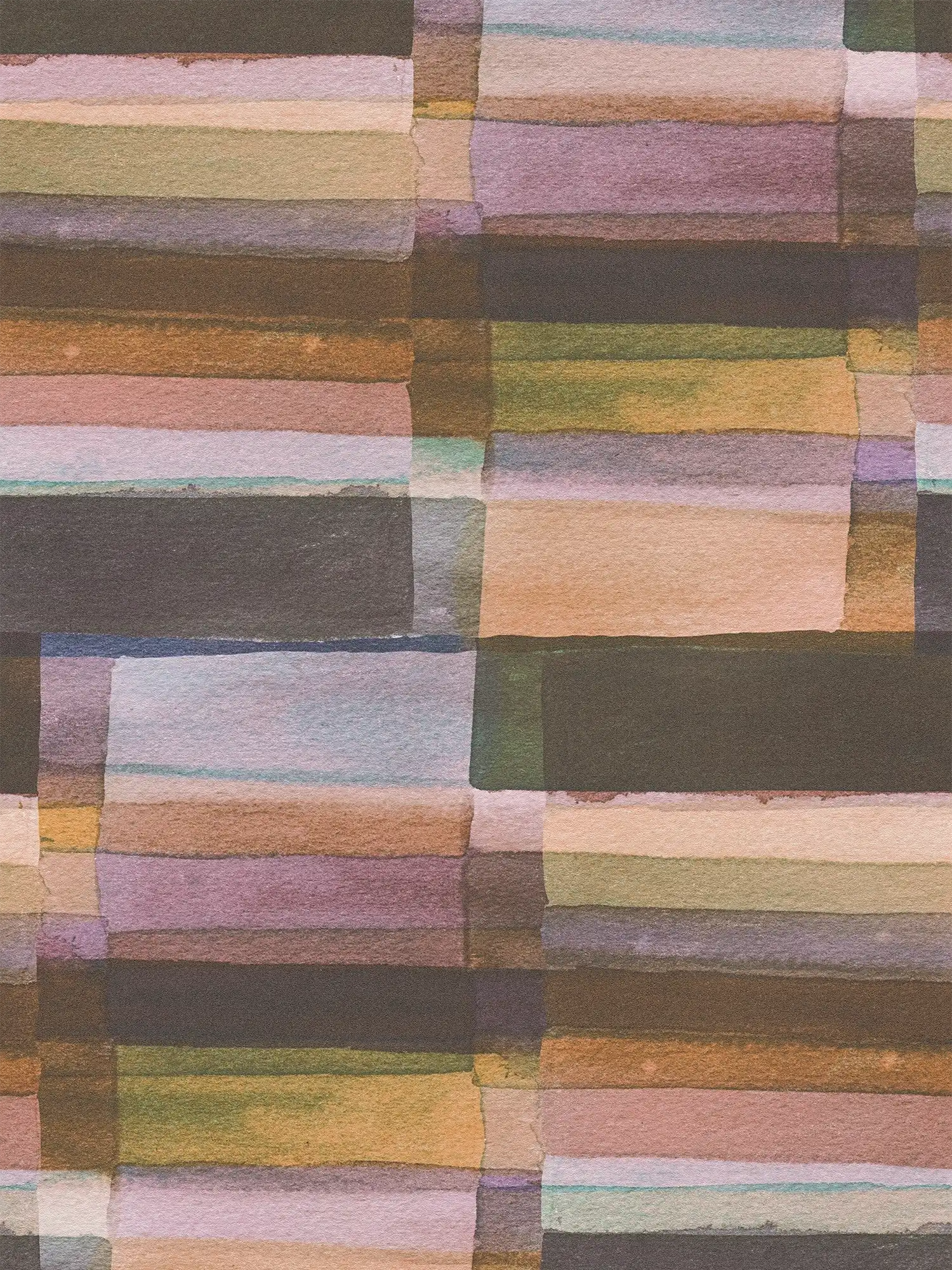 Stilvolle Vliestapete mit abstraktem Streifenmotiv, ebenmäßig strukturiert – Bunt