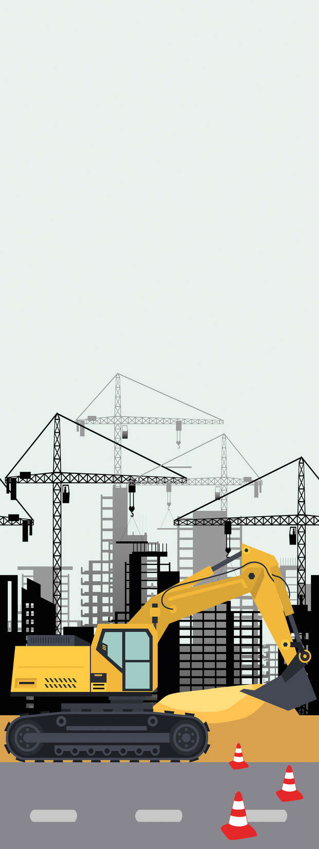 Bau, Bagger, Gelbes Maschinen, Kranen, Baustelle