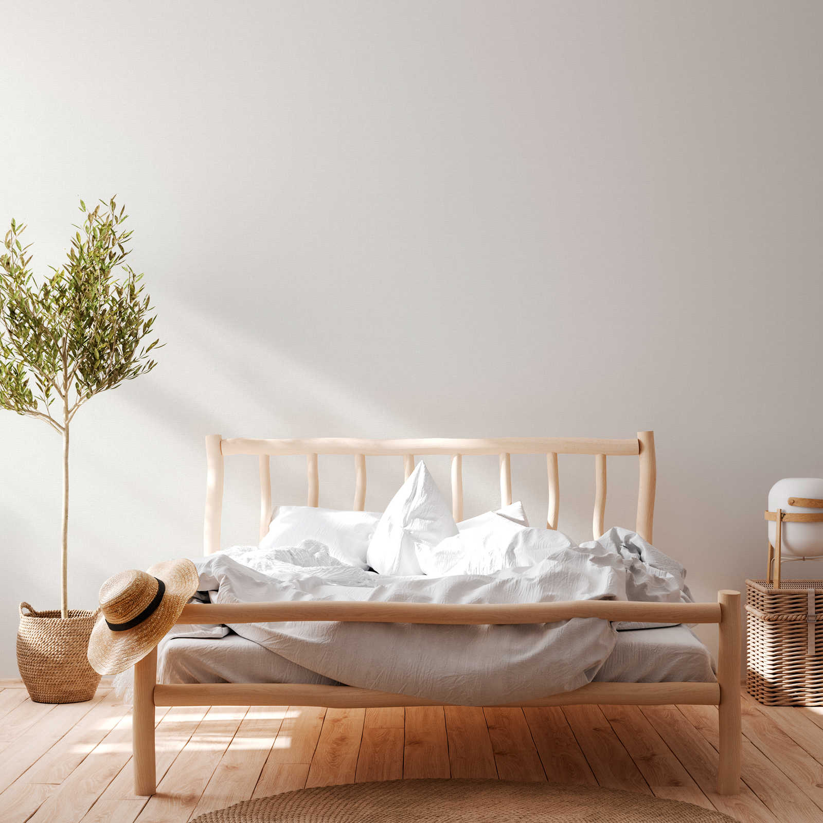 Holzbetten, Bettgestell, Naturholz, Weißes Bett, Wohnzimmer-Dekor