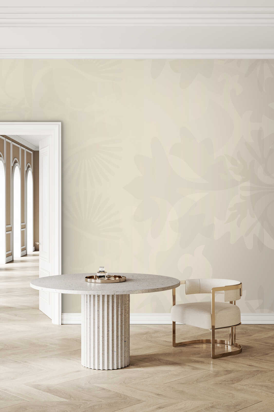 Esstisch, Steinplatte, Korpus-Säule, Rundtisch, Wohnzimmer