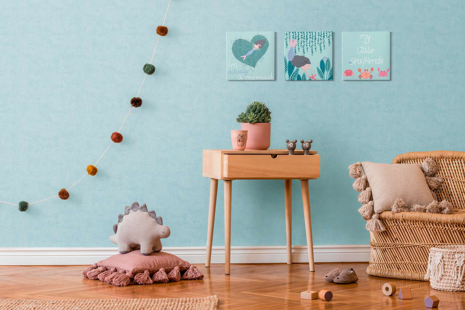             Uni Kinderzimmer Vliestapete - Zeitlos und elegant als ideale Ergänzung zu unseren Motivtapeten – Türkis
        