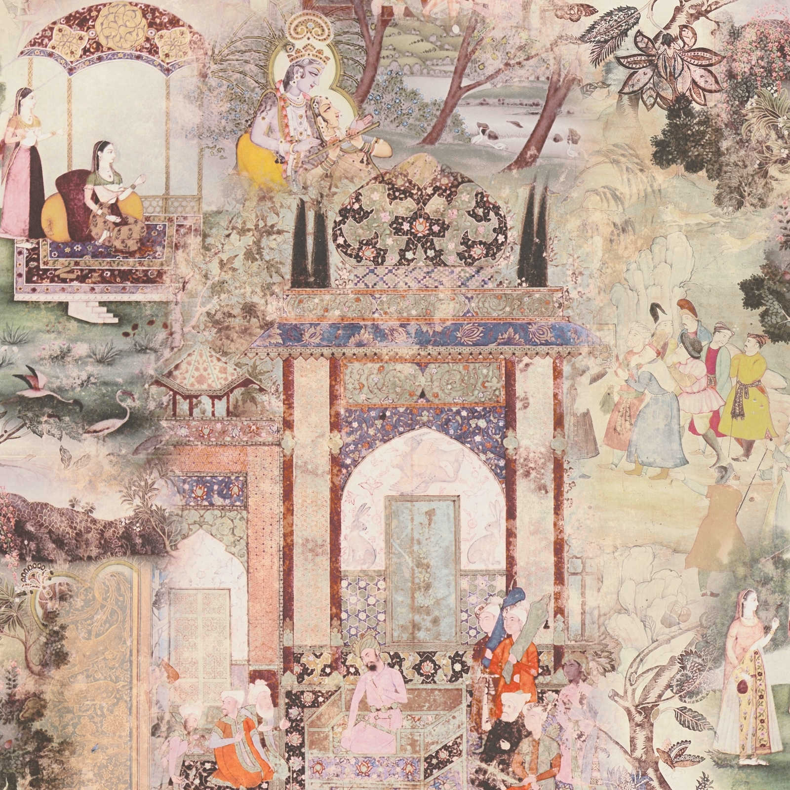         Tapete Indisch Motivdesign Vintage – Bunt, Beige, Braun
    