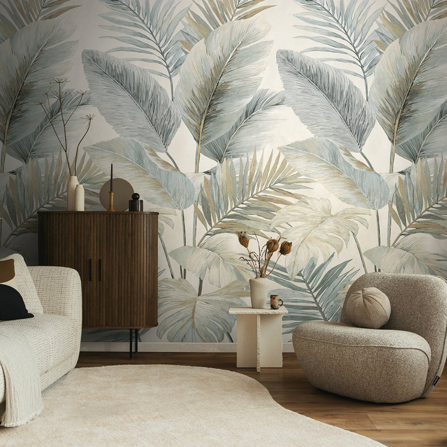 Tapete, Botanisch, Palmenblätter, Tropisch, Wohnzimmer