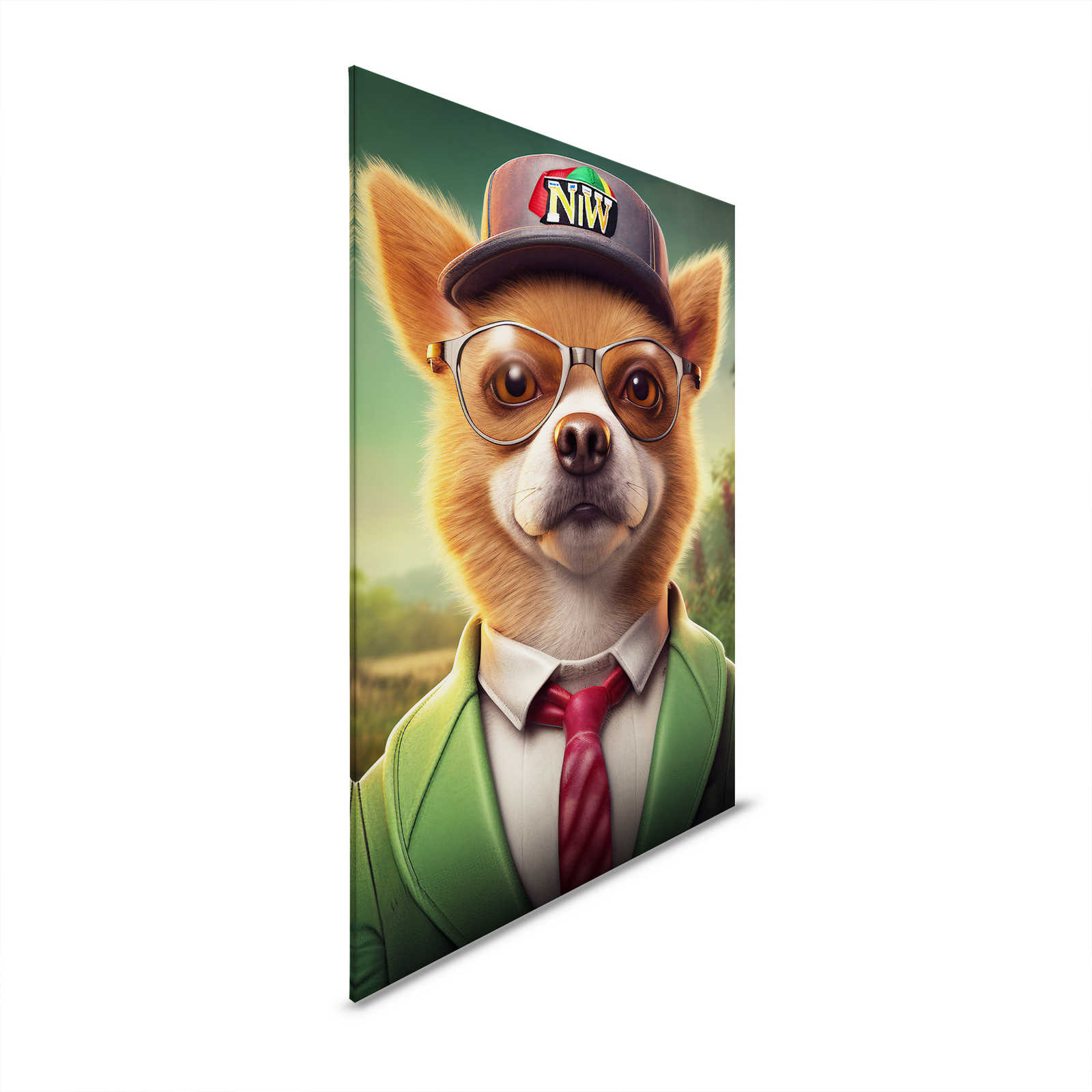         KI-Leinwandbild »Nerdy Dog« – 80 cm x 120 cm
    