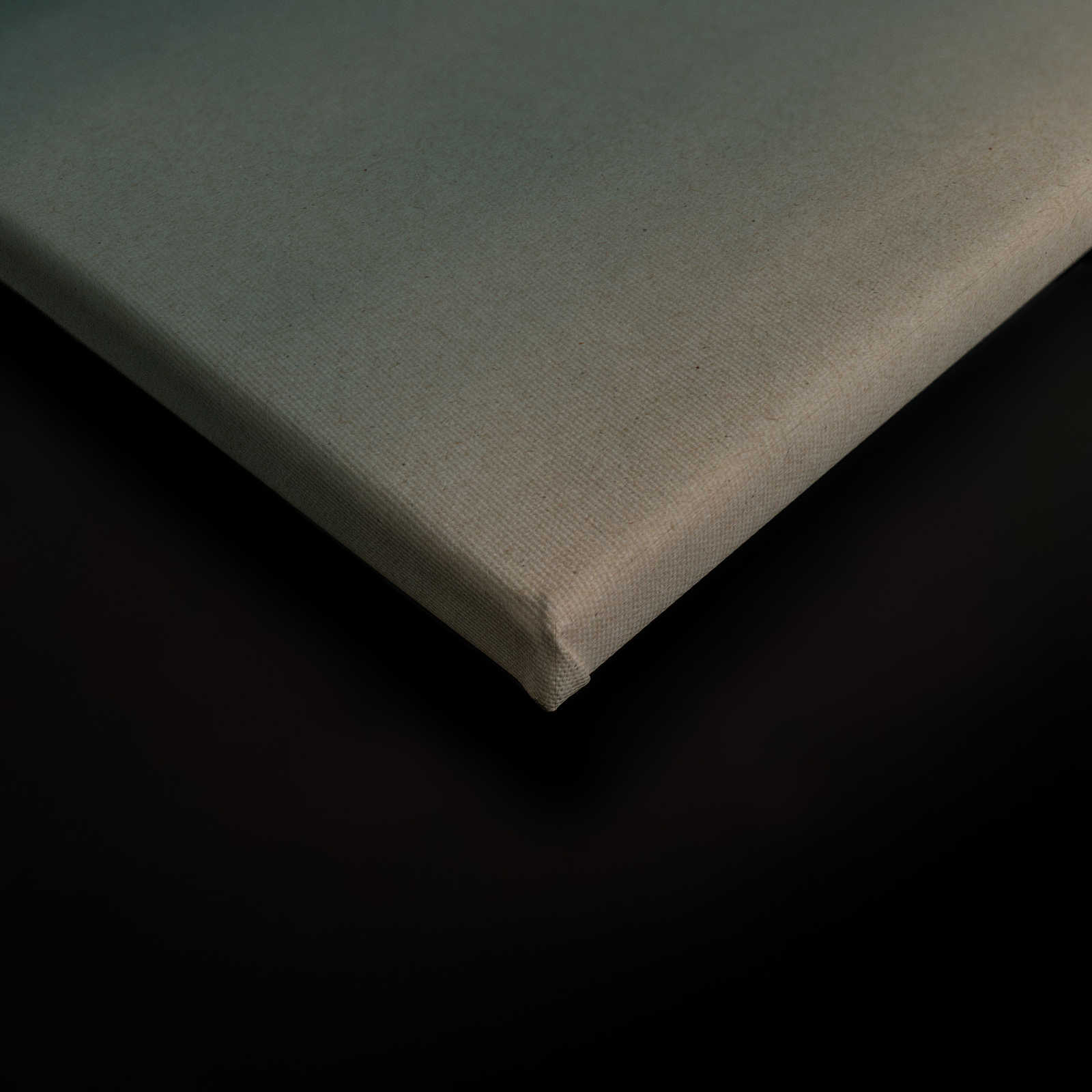Horizon 1 - Leinwandbild mit Nebel-Landschaft, Natur Sky Line in Pappe Struktur – 0,90 m x 0,60 m