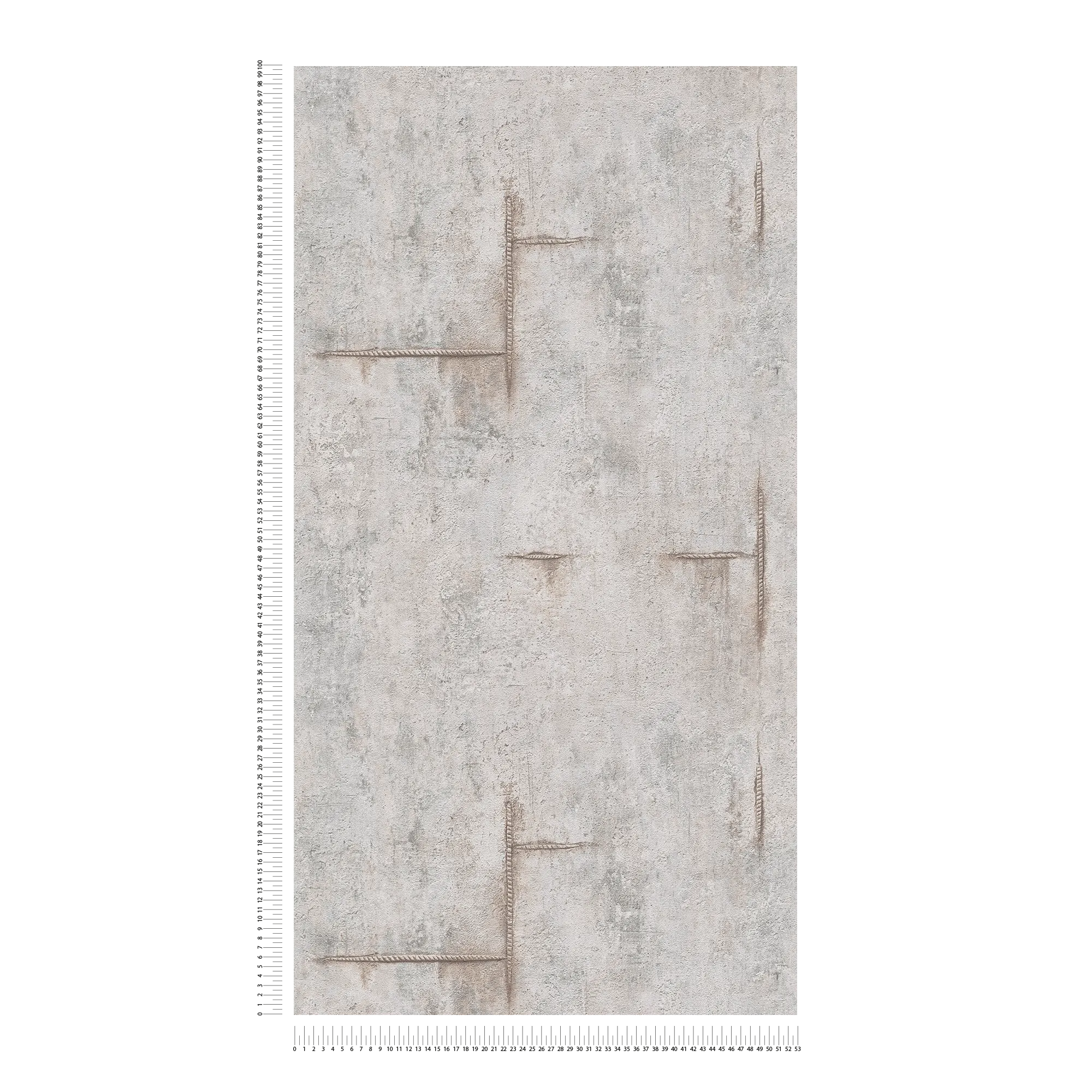             COSMOLiving - Used-look non-woven wallpaper for a modern industrial style - grey, brown
        