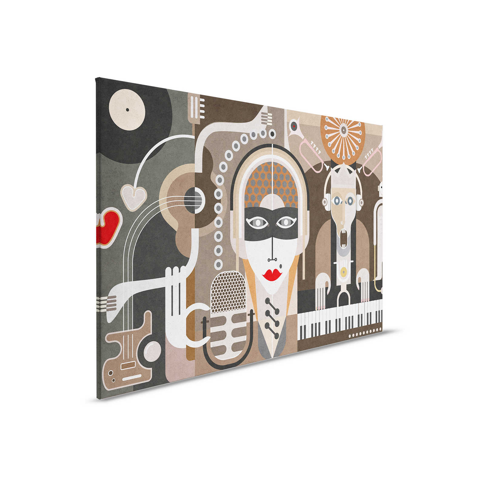         Wall of sound3 - Abstract Canvas Schilderij met gezichten - Strukturen beton - 0.90 m x 0.60 m
    