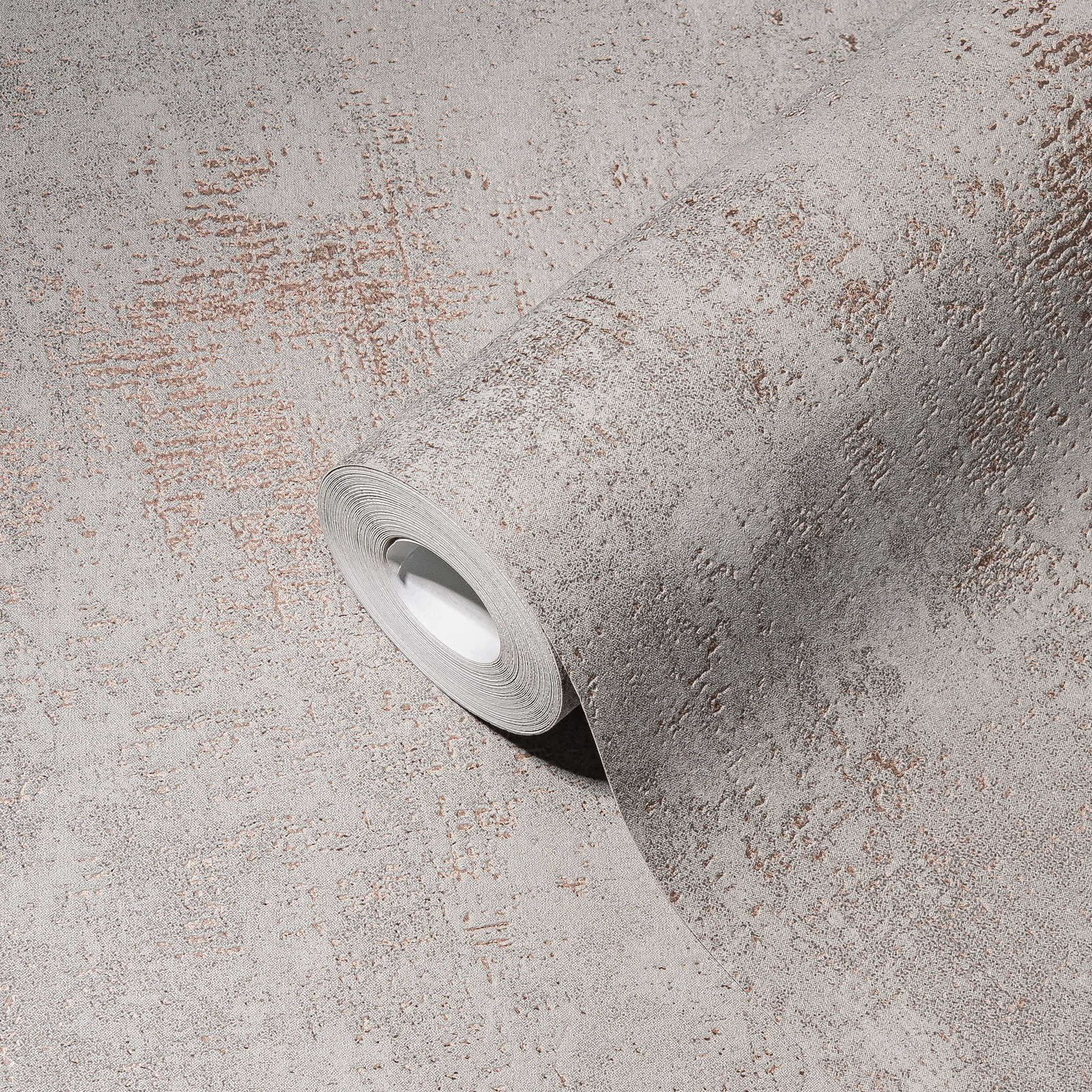             Graue Vliestapete mit Metallic Struktureffekt
        