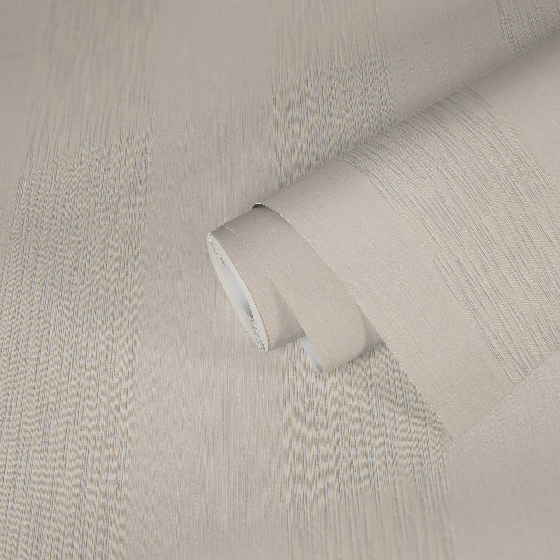             Tapete mit floralem Ornament Muster & Struktureffekt – Creme
        