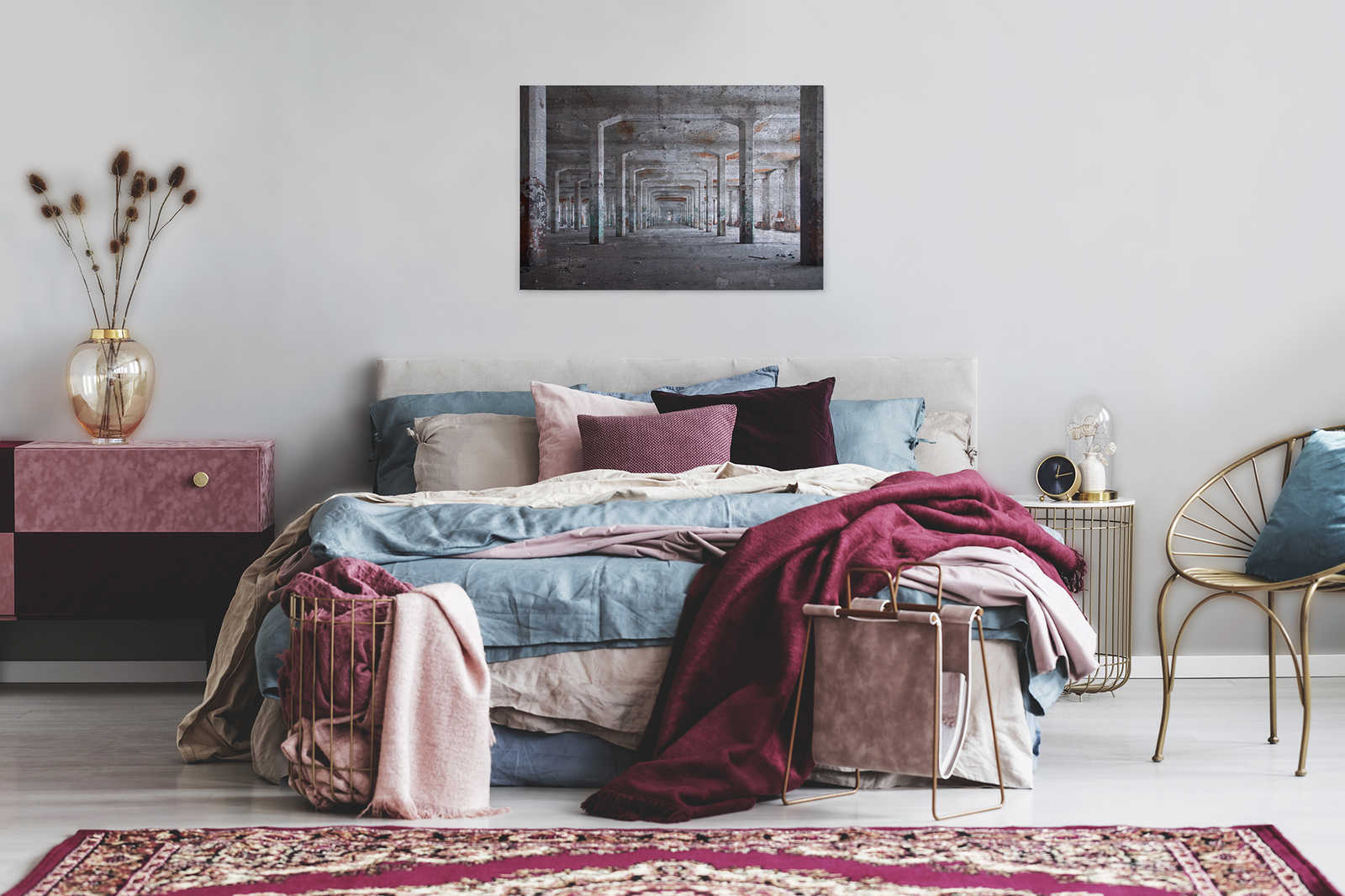             Leinwand mit altem Gebäude aus Beton mit 3D-Optik – 0,90 m x 0,60 m
        