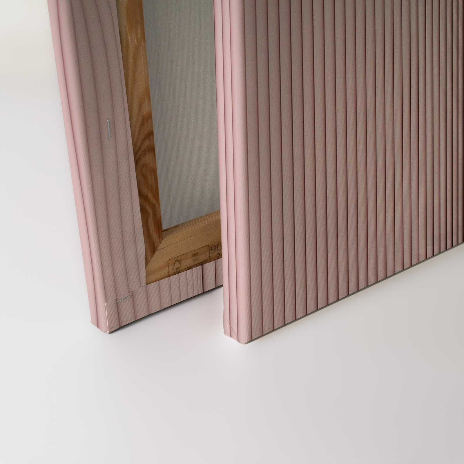Magic Wall 4 - Streifen Leinwandbild mit 3D Illusion Effekt, Rosa &amp; Weiß – 0,90 m x 0,60 m