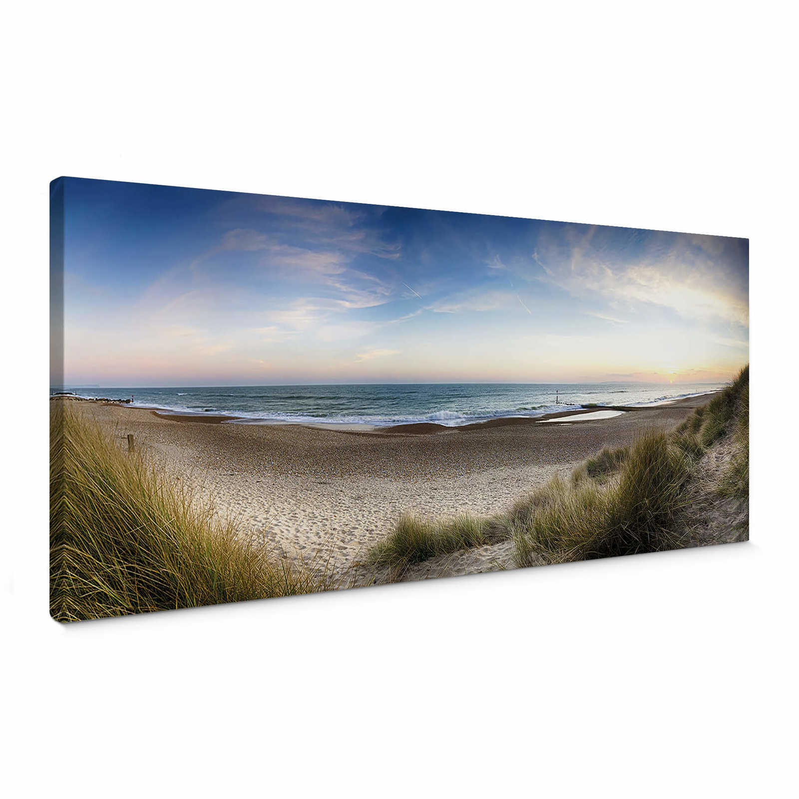         Plage panoramique sur toile bleue et verte - 1,00 m x 0,40 m
    