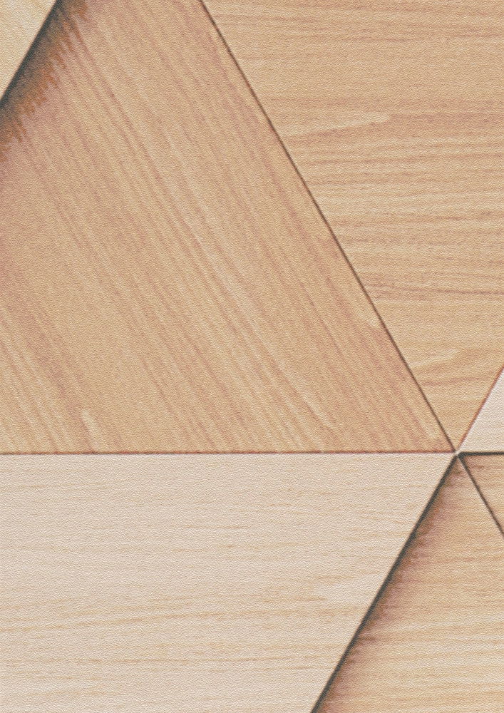             Tapeten-Neuheit – Motivtapete Holzoptik Design mit 3D Dreieck-Muster
        