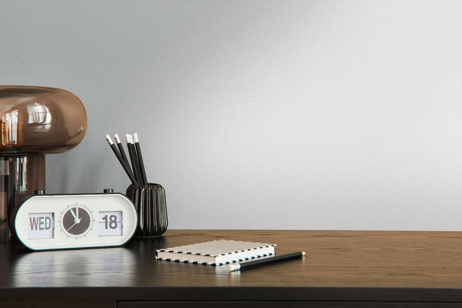 Tischuhr, Desktopuhr, Kalendar, Stiftehalter, Notizbuch