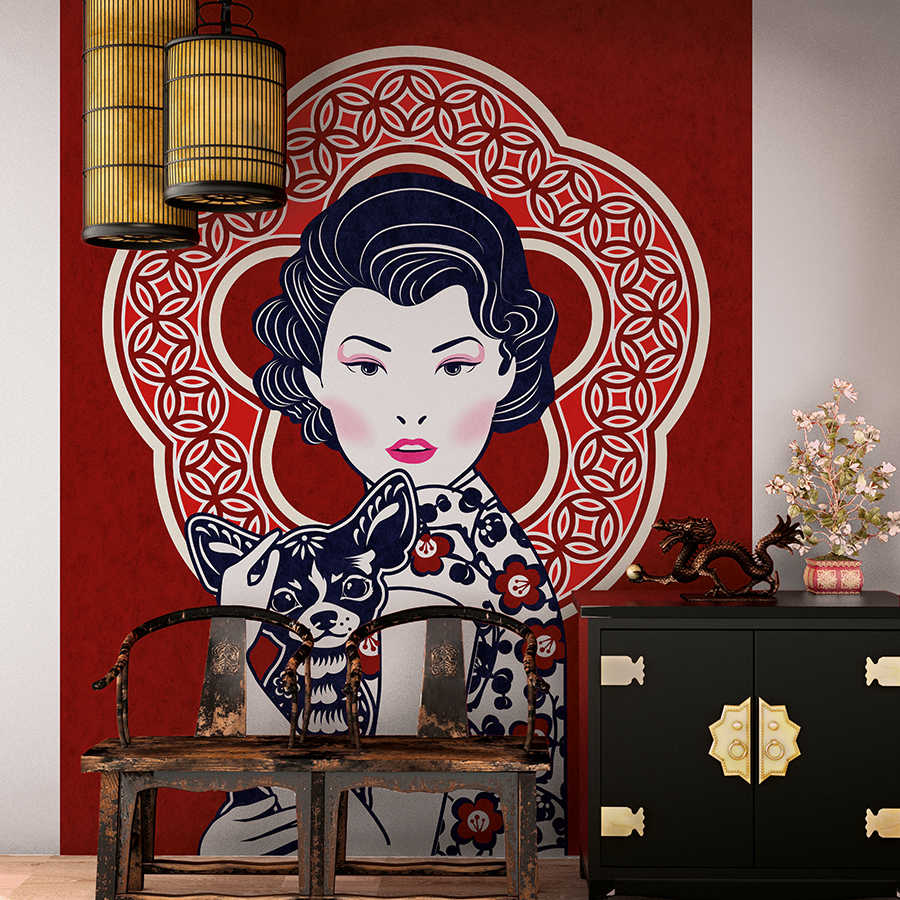 Wandteppich, Wandbild, Geisha, Chinatown-Ästhetik, Japanisch-Stil