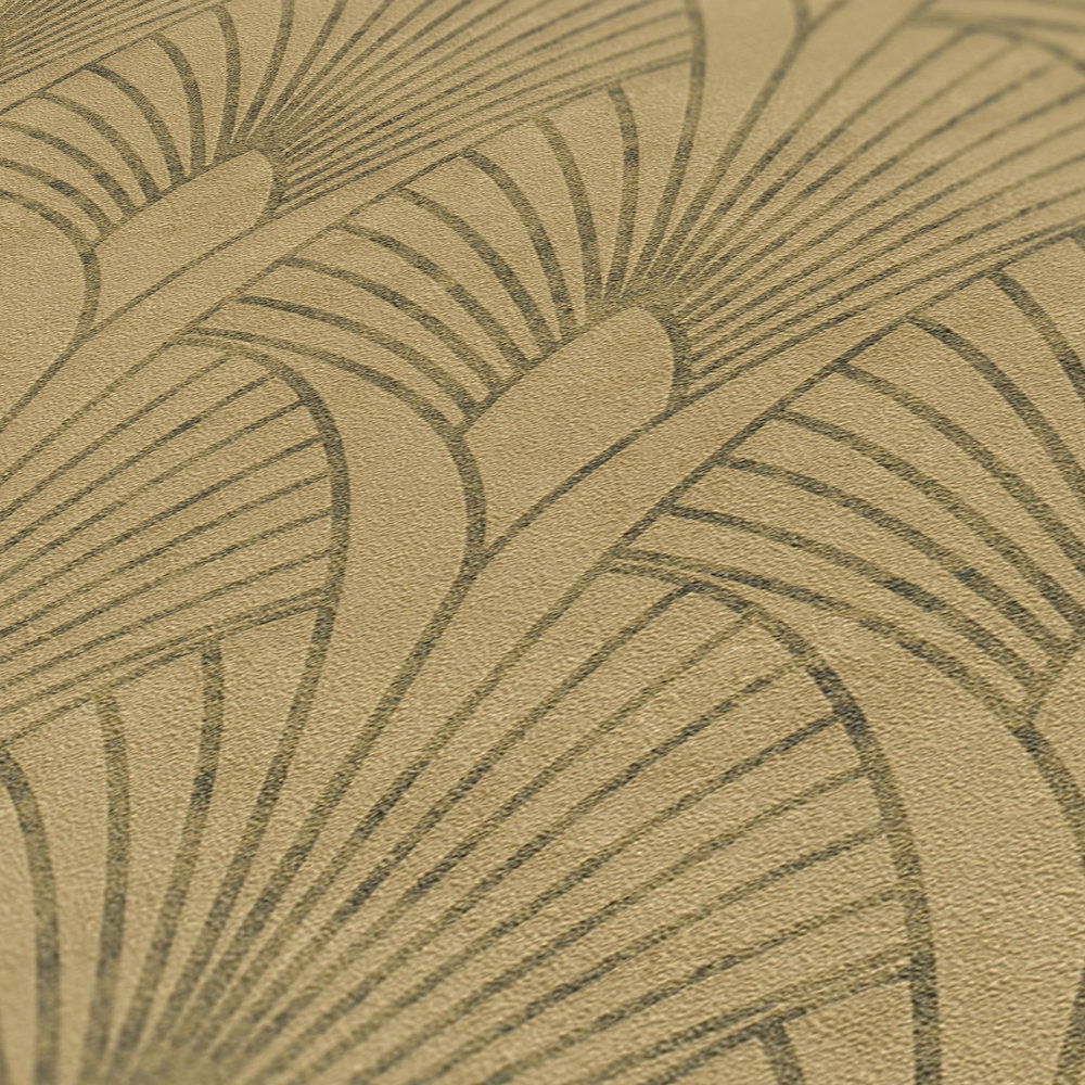             Art Déco Tapete im Glamour Look – Gold, Beige, Braun
        