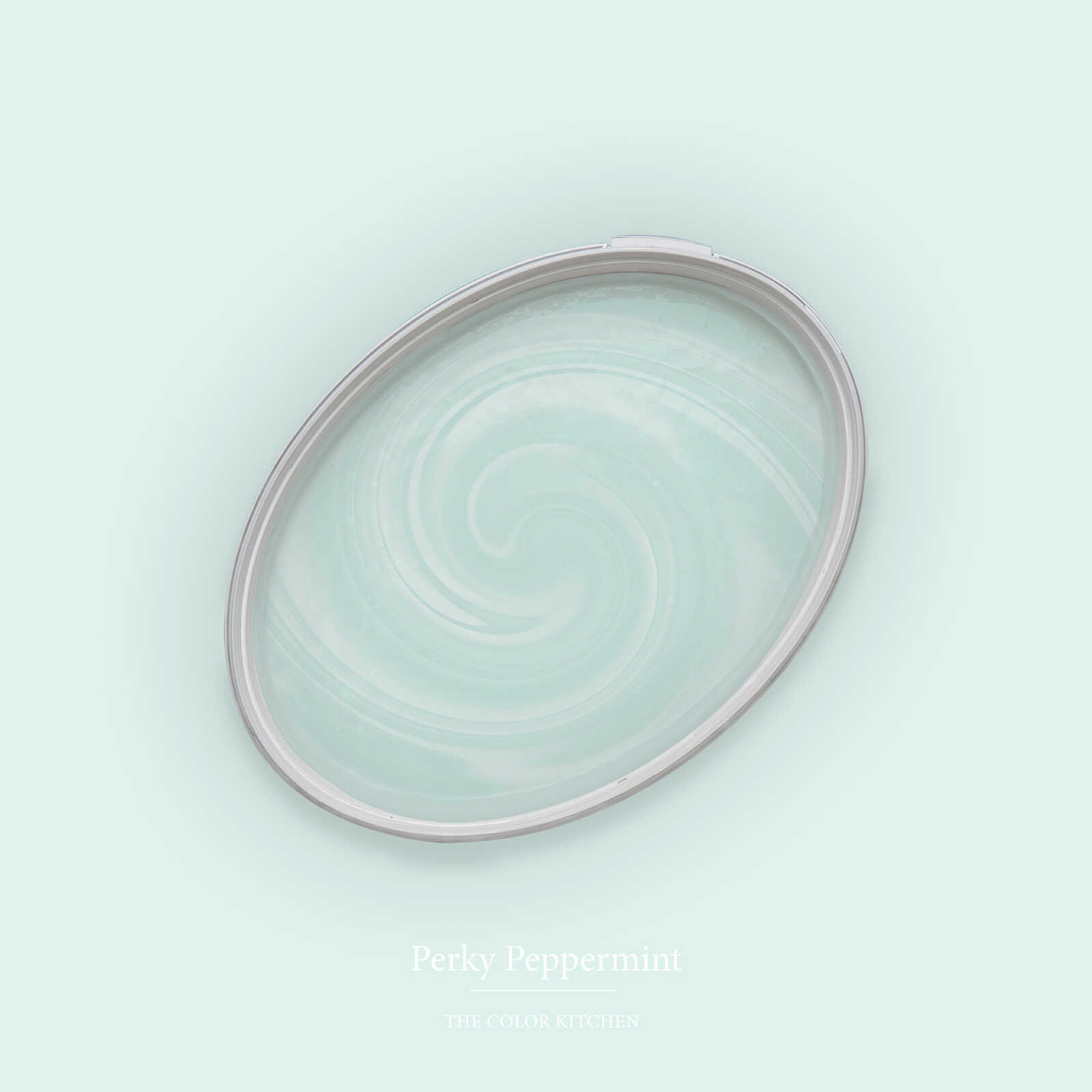ovale Tray, Mint Swirl, Silber Rand, Wirbelmuster, Küchenzubehör