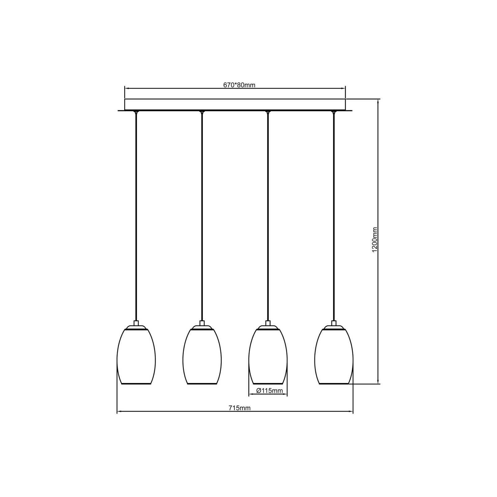 Pendelleuchte aus Glas - Linn 2 – Grau
