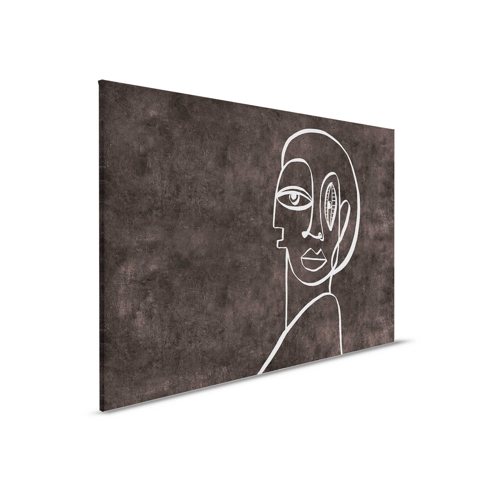         Palomas Room 2 - Black Canvas Painting Abstract Line Art Portrait - 0.90 m x 0.60 m
    