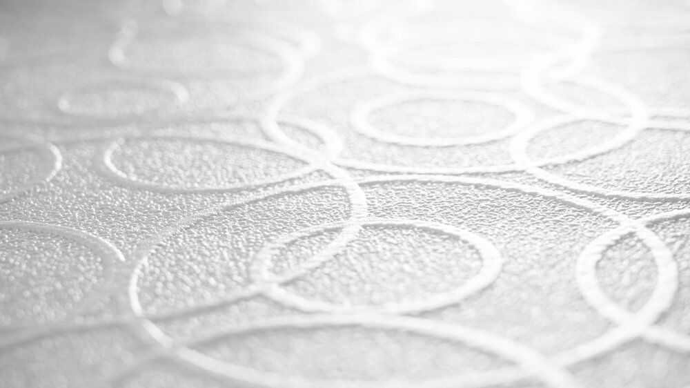             Überstreichbare Tapete 3D Kreise mit Struktureffekt
        