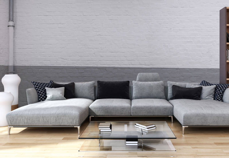 Wohnzimmer, Sofa, Ecksofa, Grau, Couchtisch