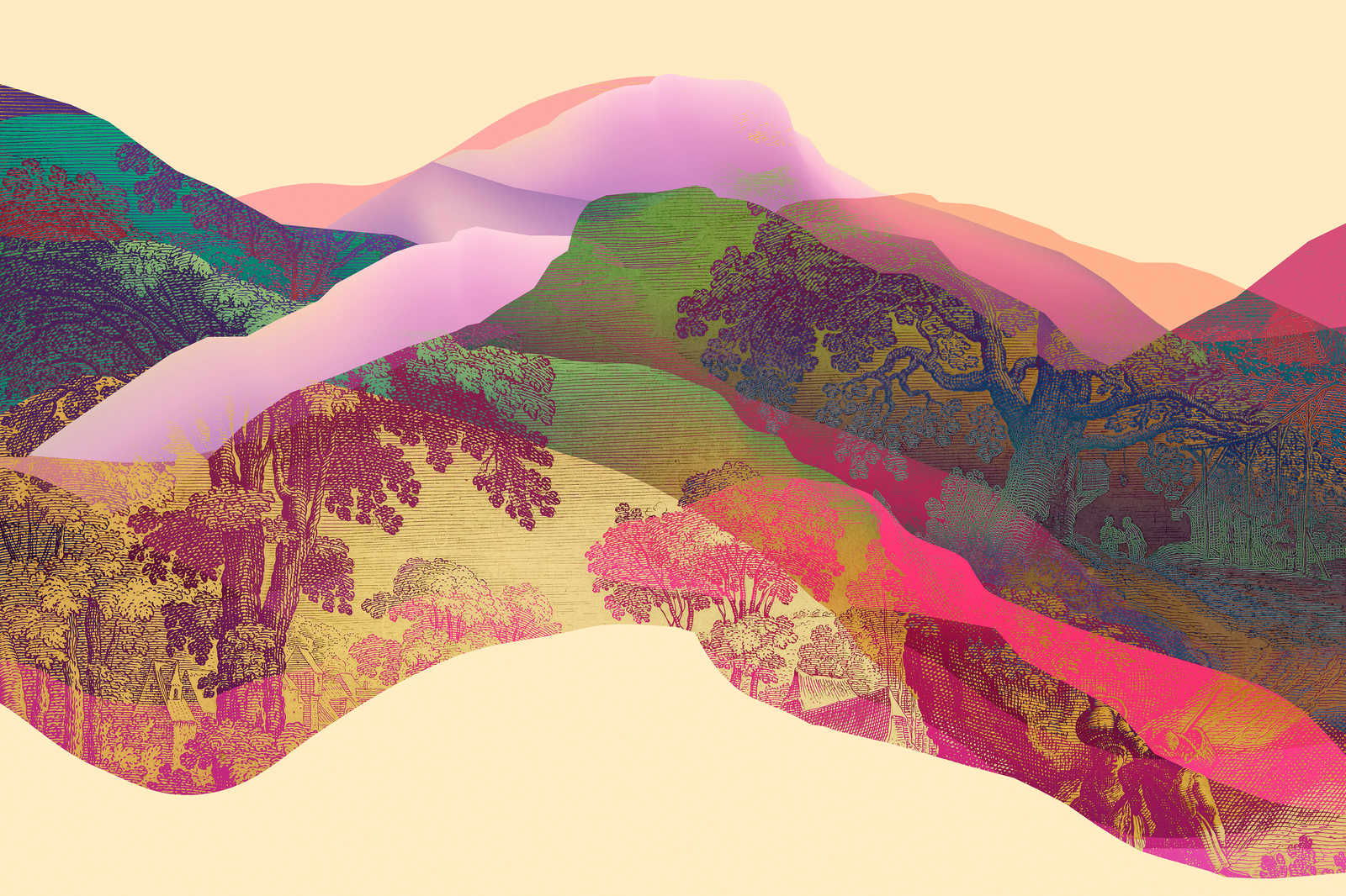             Magic Mountain 2 - Leinwandbild Berglandschaft abstrakt – 0,90 m x 0,60 m
        