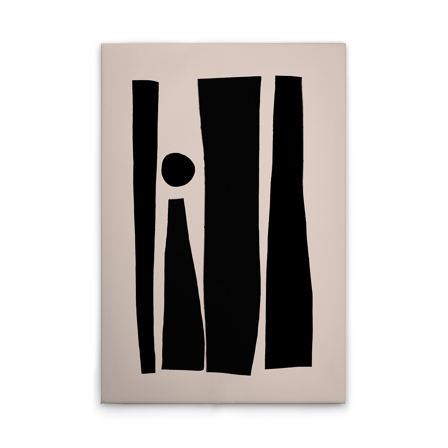             Leinwandbild Schwarz-Weiße Geometrie - Stilvolles Design auf Leinwand – 30 x 45 cm - Creme, Schwarz
        