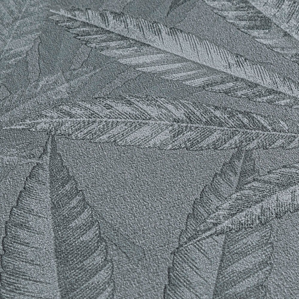             MICHALSKY Vliestapete mit großem Blätter Muster im Dschungel-look – Grau
        