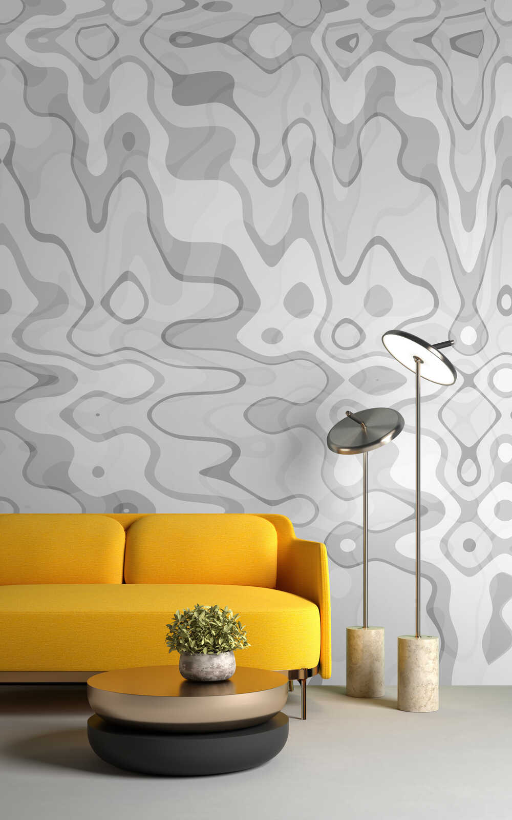 sofa, gelb, modern, akzent, lampe