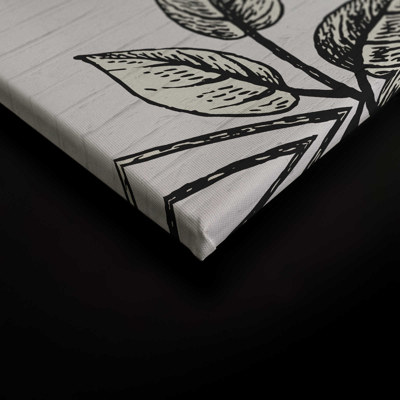             Steinwand Leinwandbild mit Natur Design im Zeichenstil – 0,90 m x 0,60 m
        