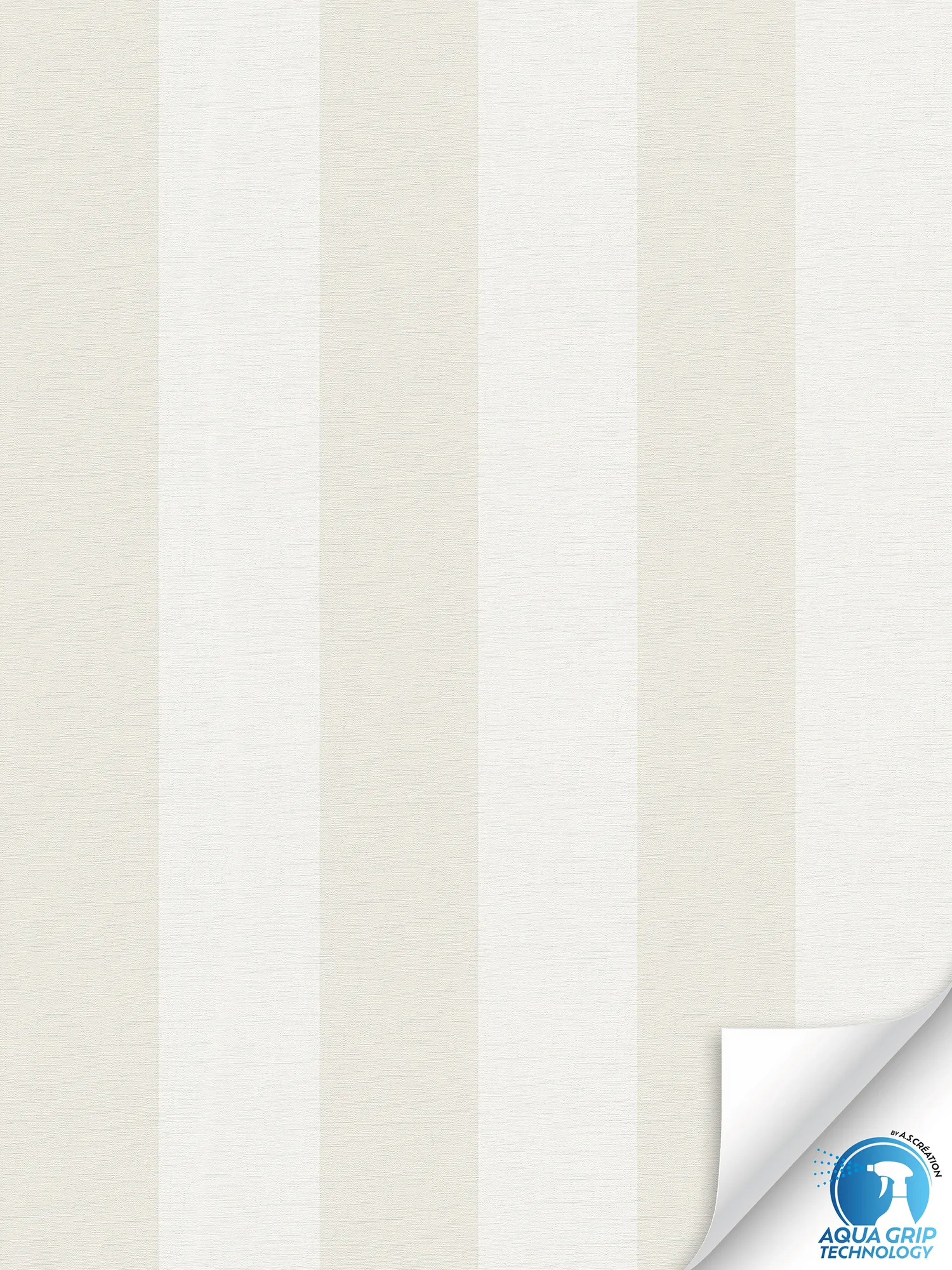 Elégant papier peint intissé avec motif à rayures de style campagnard et surface discrètement structurée - Water. Fixe. Prêt à l'emploi. - beige, blanc