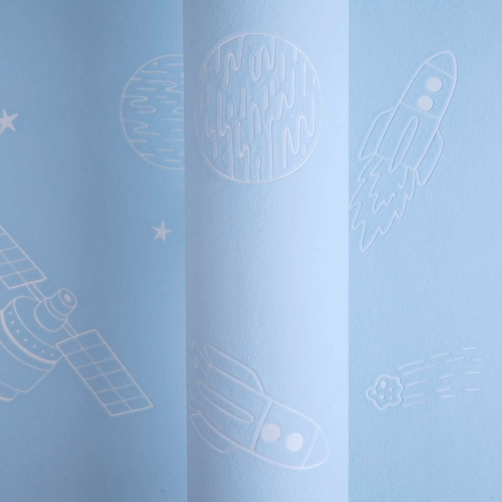 baby blue, Weltraum Muster, Prägung, Rollen Muster, weiches Material