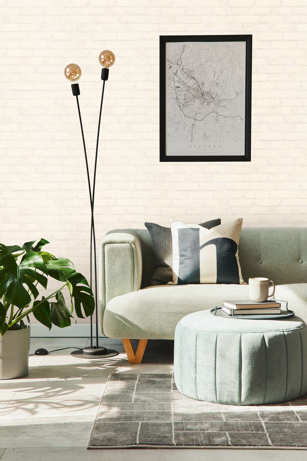             3D Steinoptik Tapete Backstein Mauerwerk Weiß
        