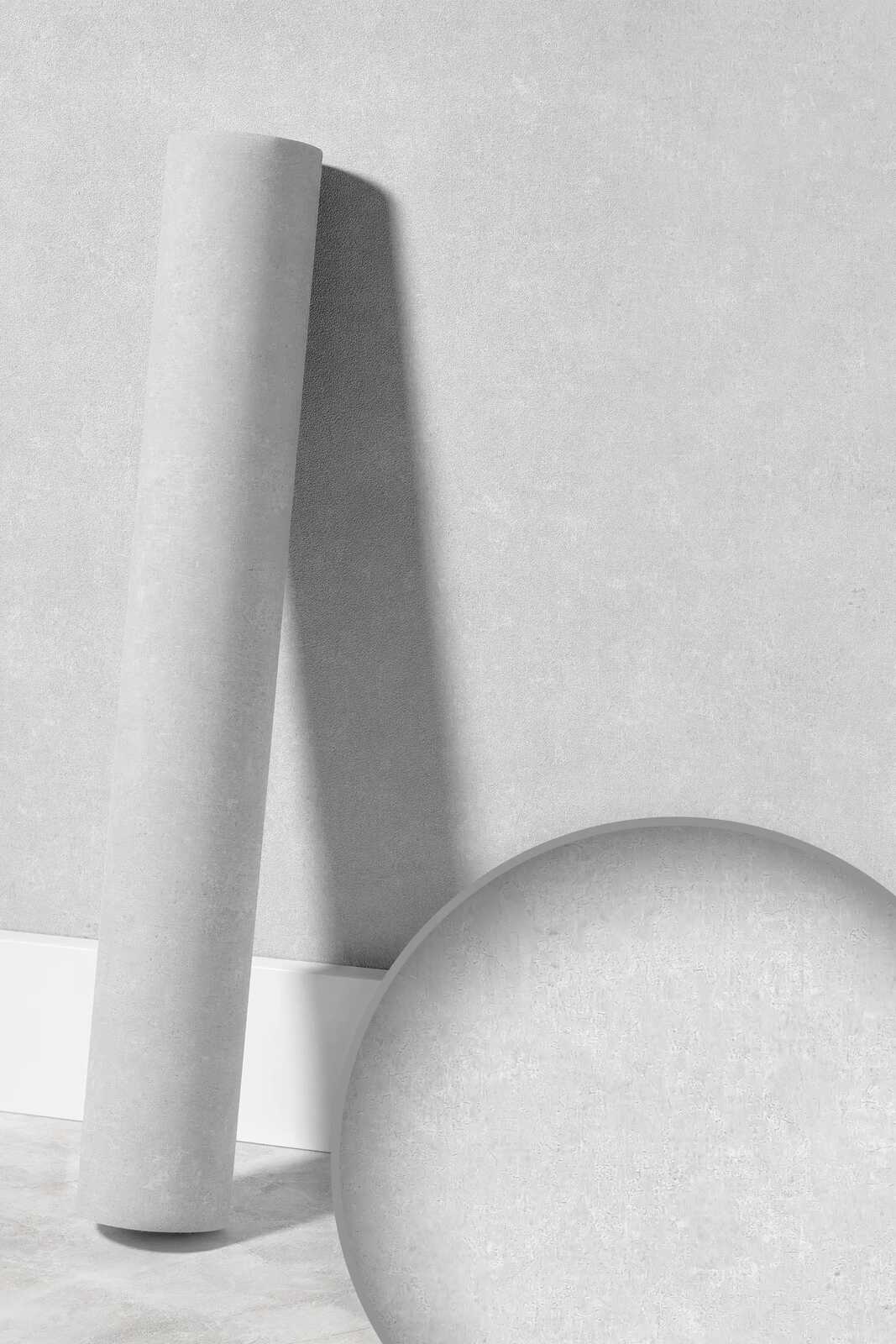             Tapete Uni mit Farbschraffur im Vintage Look – Weiß
        