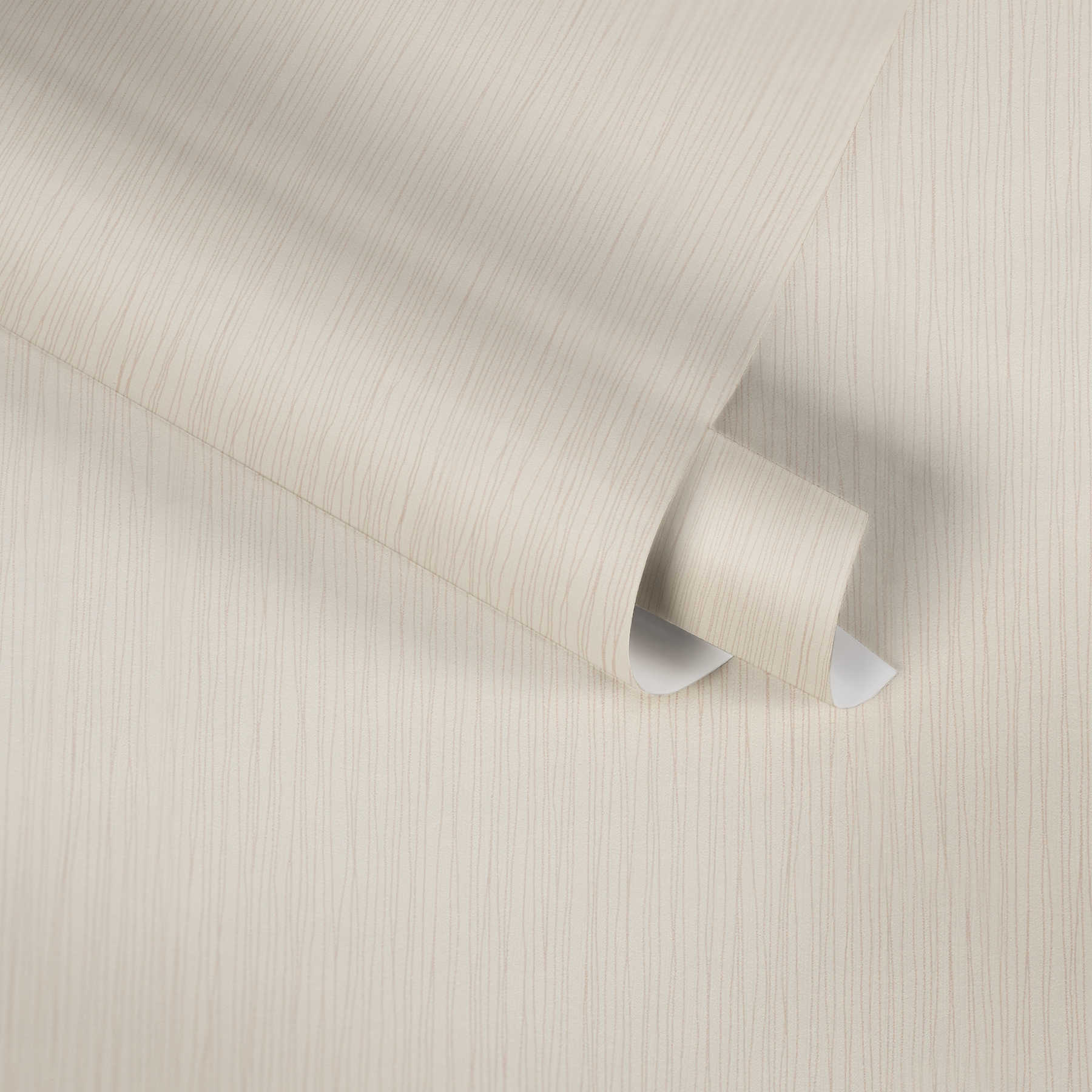             Helle Vliestapete Beige Liniendesign & Prägestruktur
        