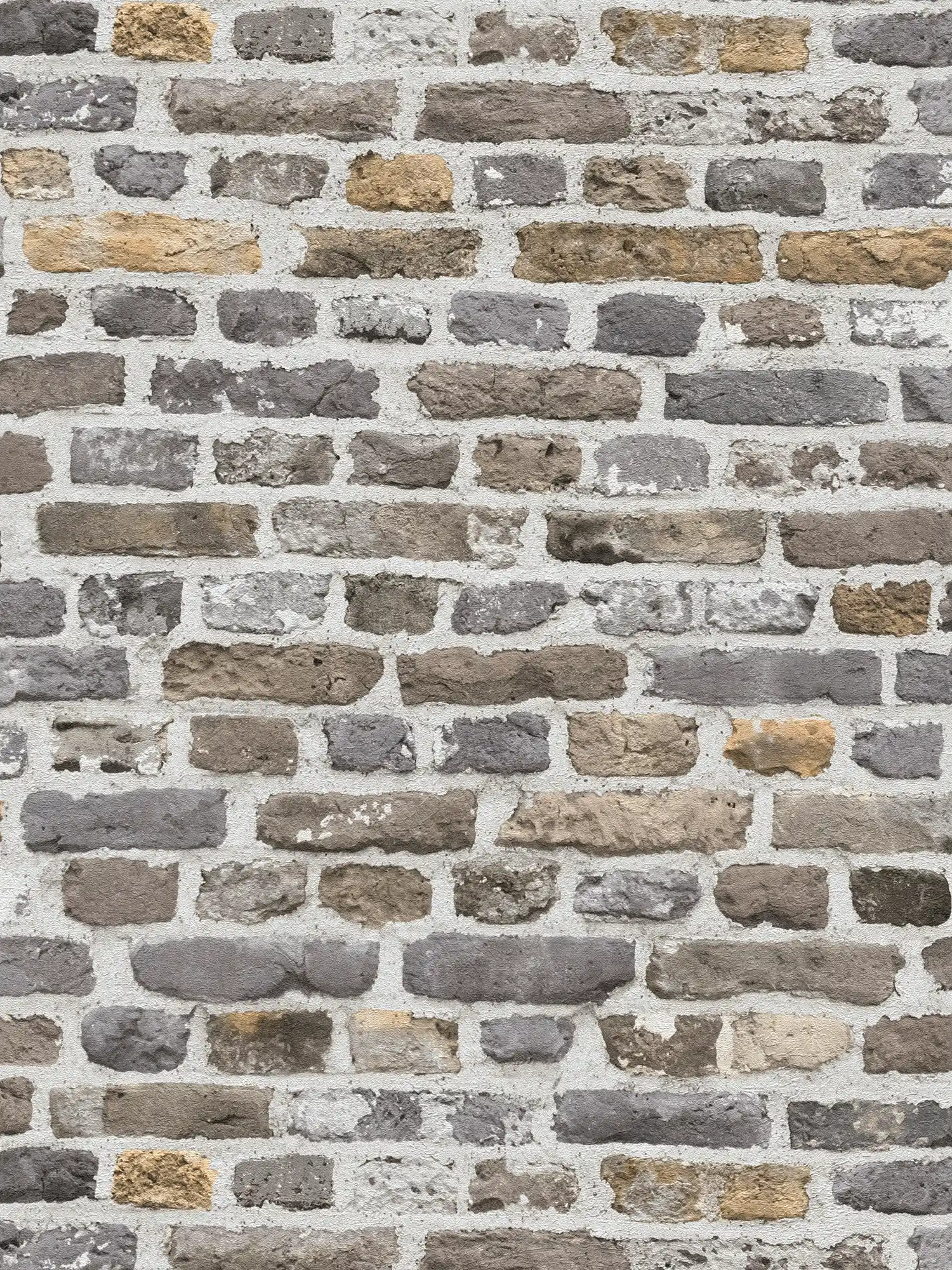         Ziegelwand Tapete Grau mit 3D Motiv – Grau
    