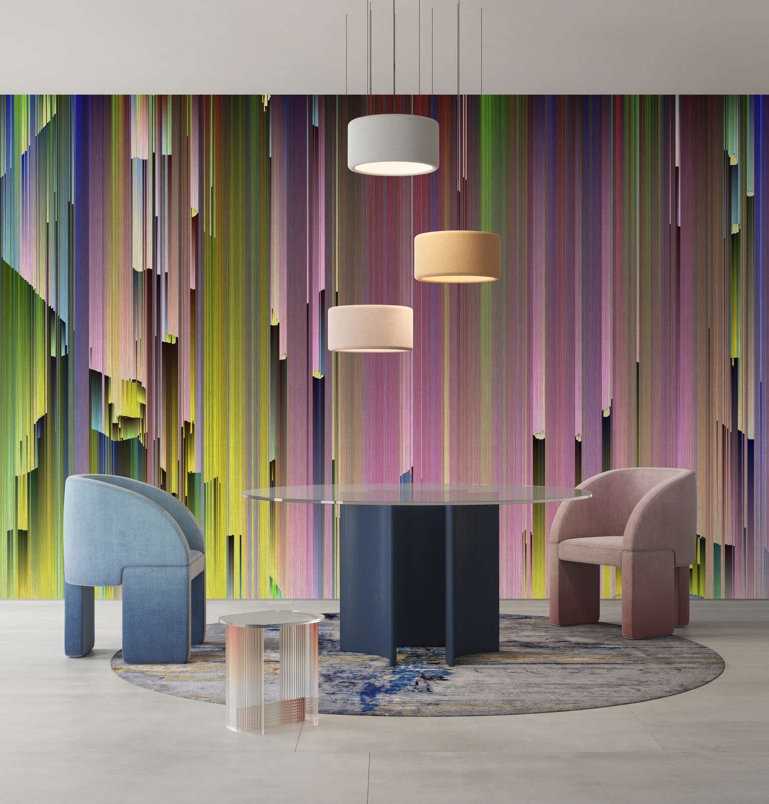 pulse1 - Soft Abstraction Staggered Layered Wallpaper Mural • textile ...