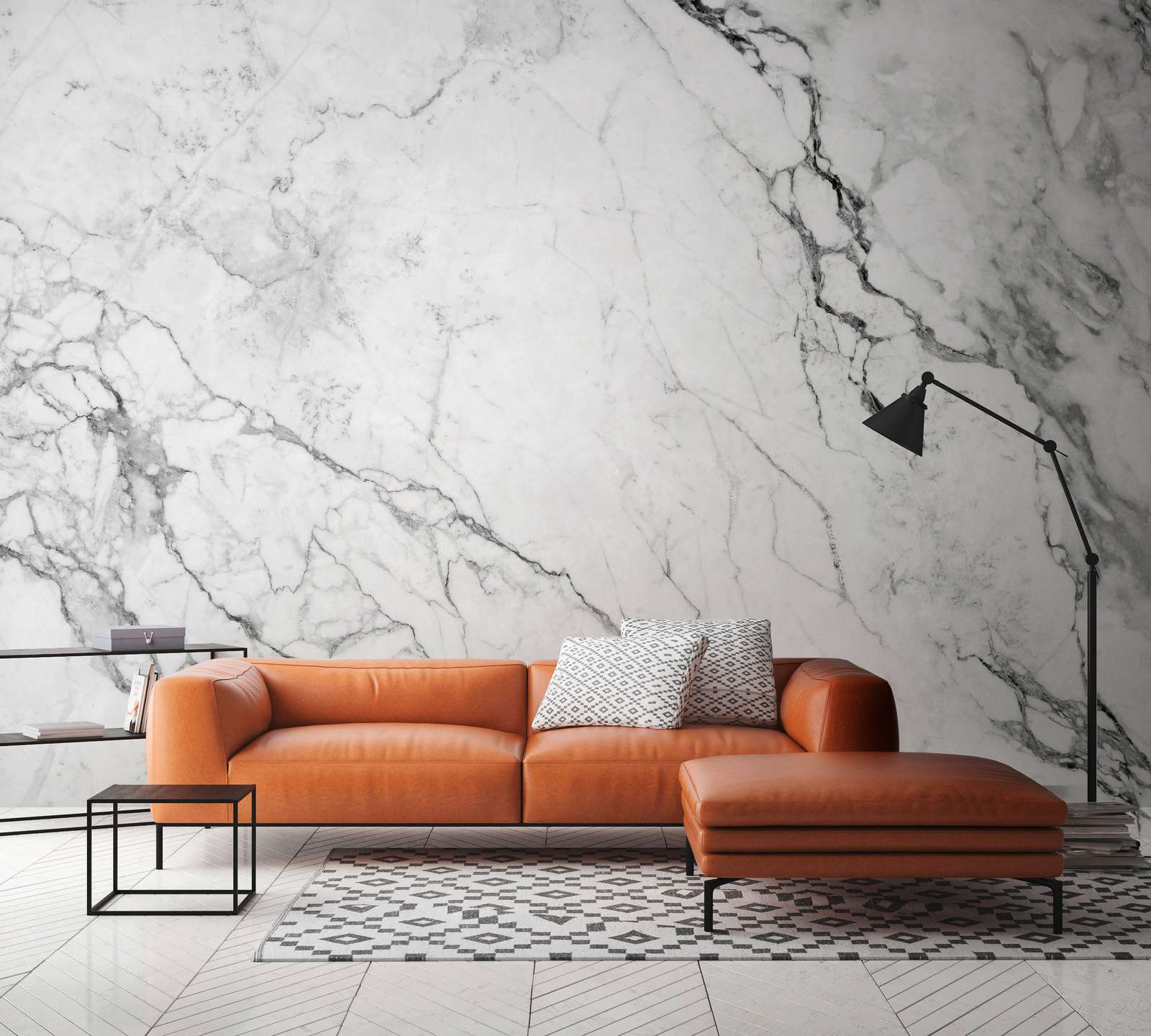 sofa, orange, Leder, Sofa-Sektionalsystem, modern