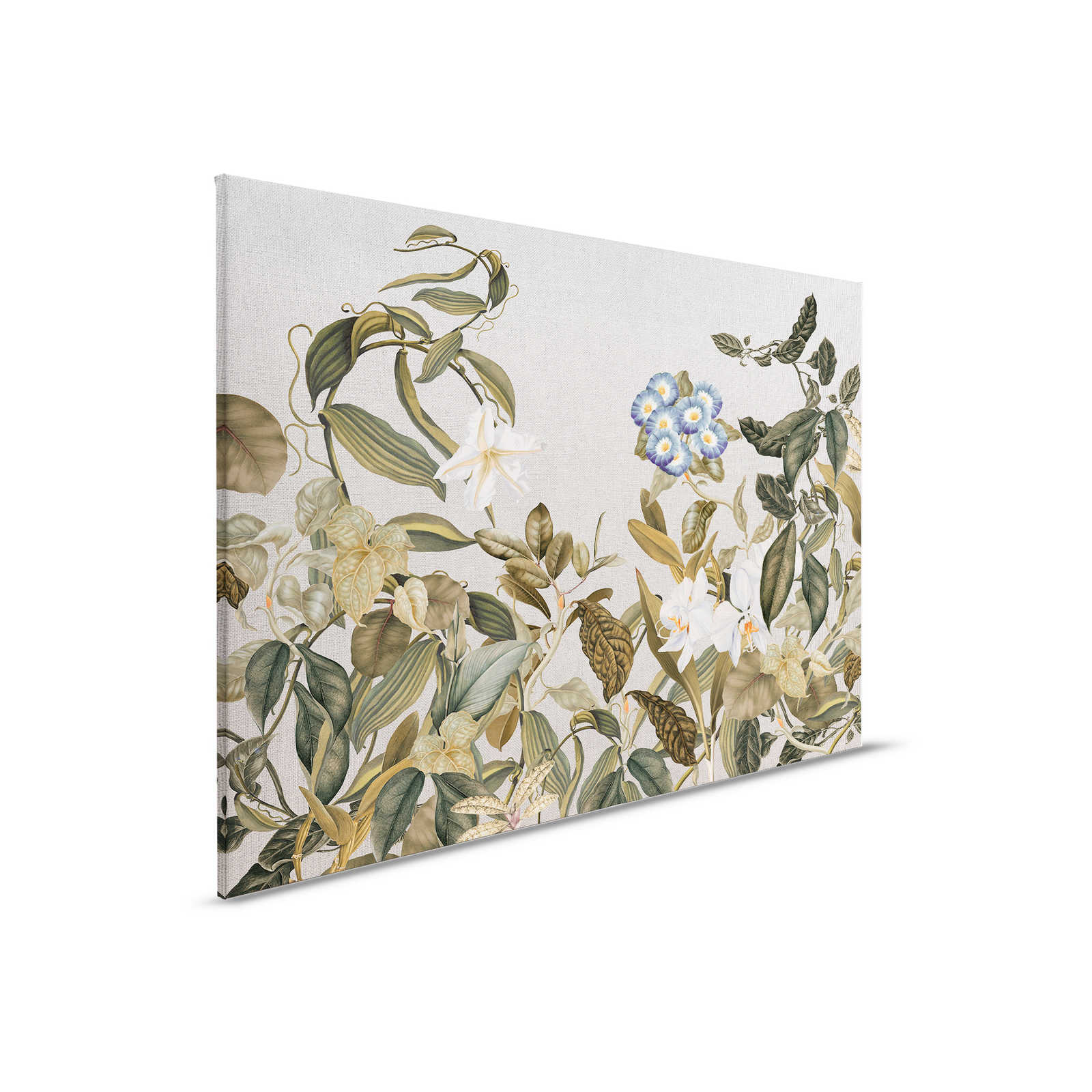         Leinwandbild Botanical Stil Blüten, Blättern & Textil-Look – 0,90 m x 0,60 m
    